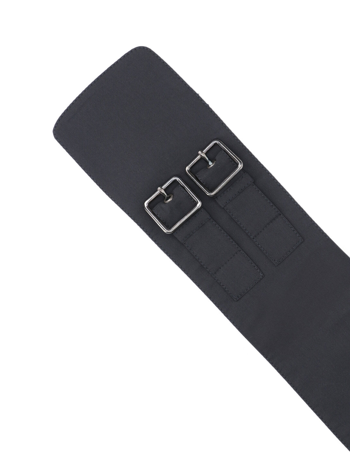 The Andamane Double Buckle Wide Belt — Black, view 3