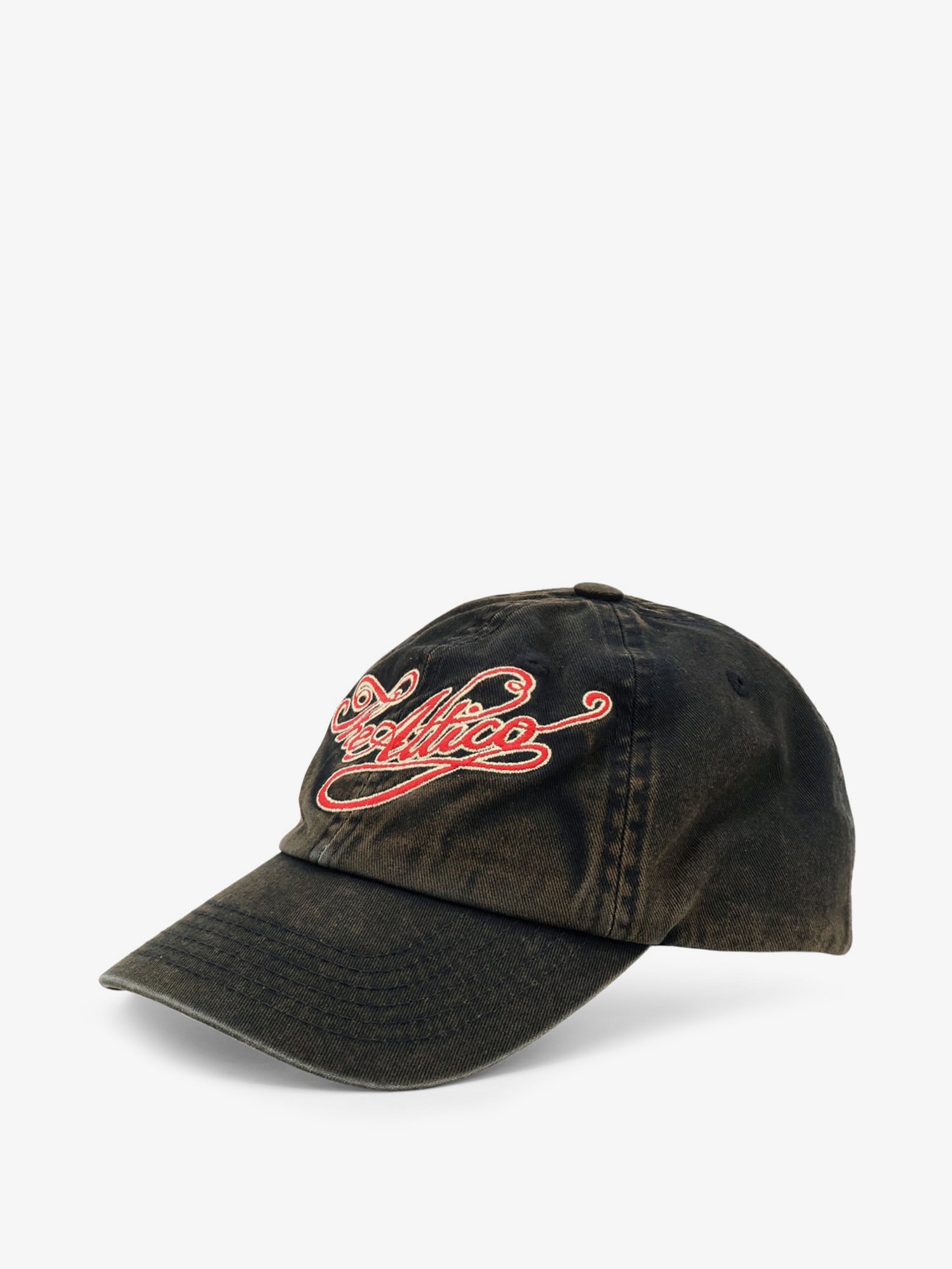 The Attico 261WAC00041 Embroidered Logo Cotton Baseball Cap — Black, view 2