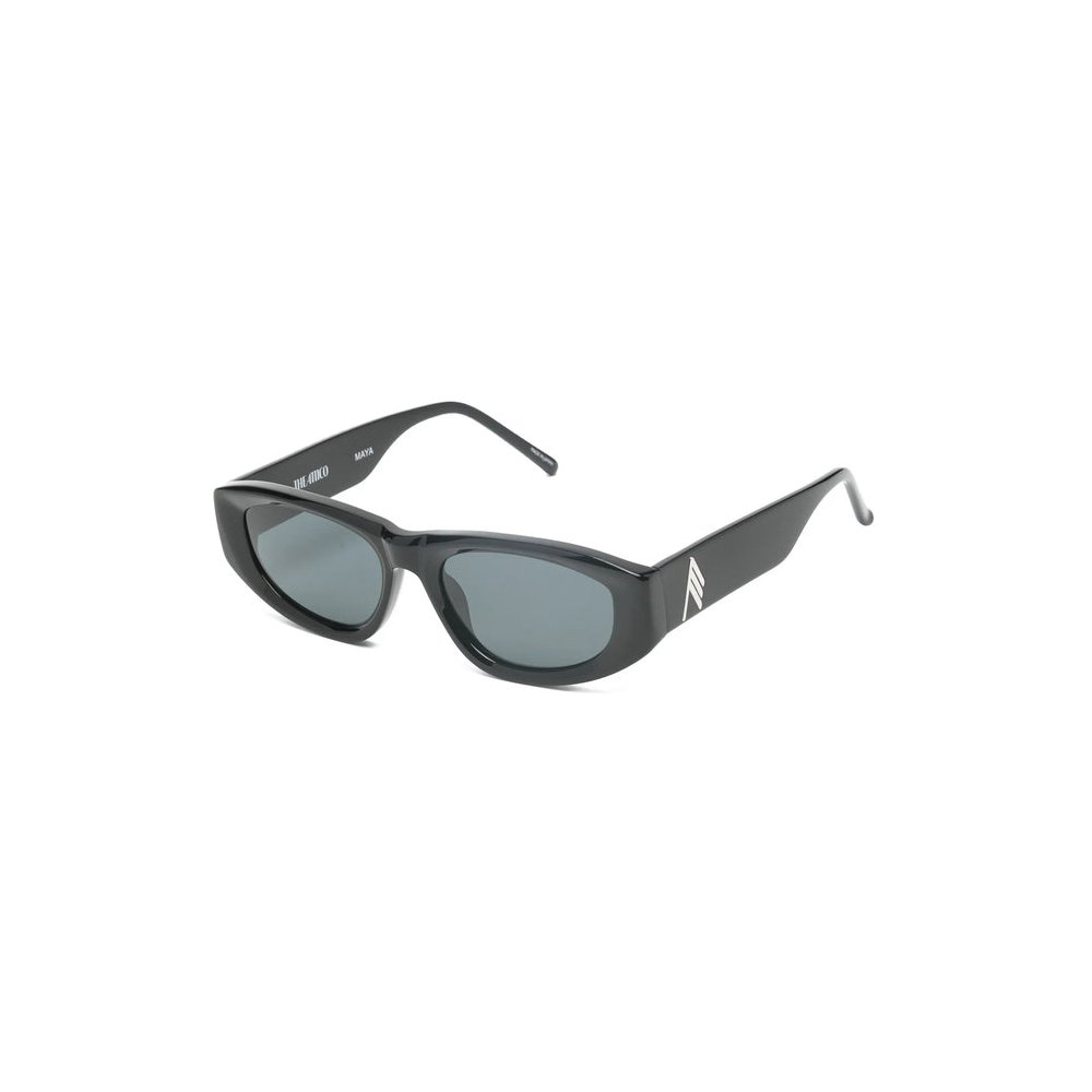 The Attico ATTICO80C1SUN Oval Acetate Frame Sunglasses — Black, view 3