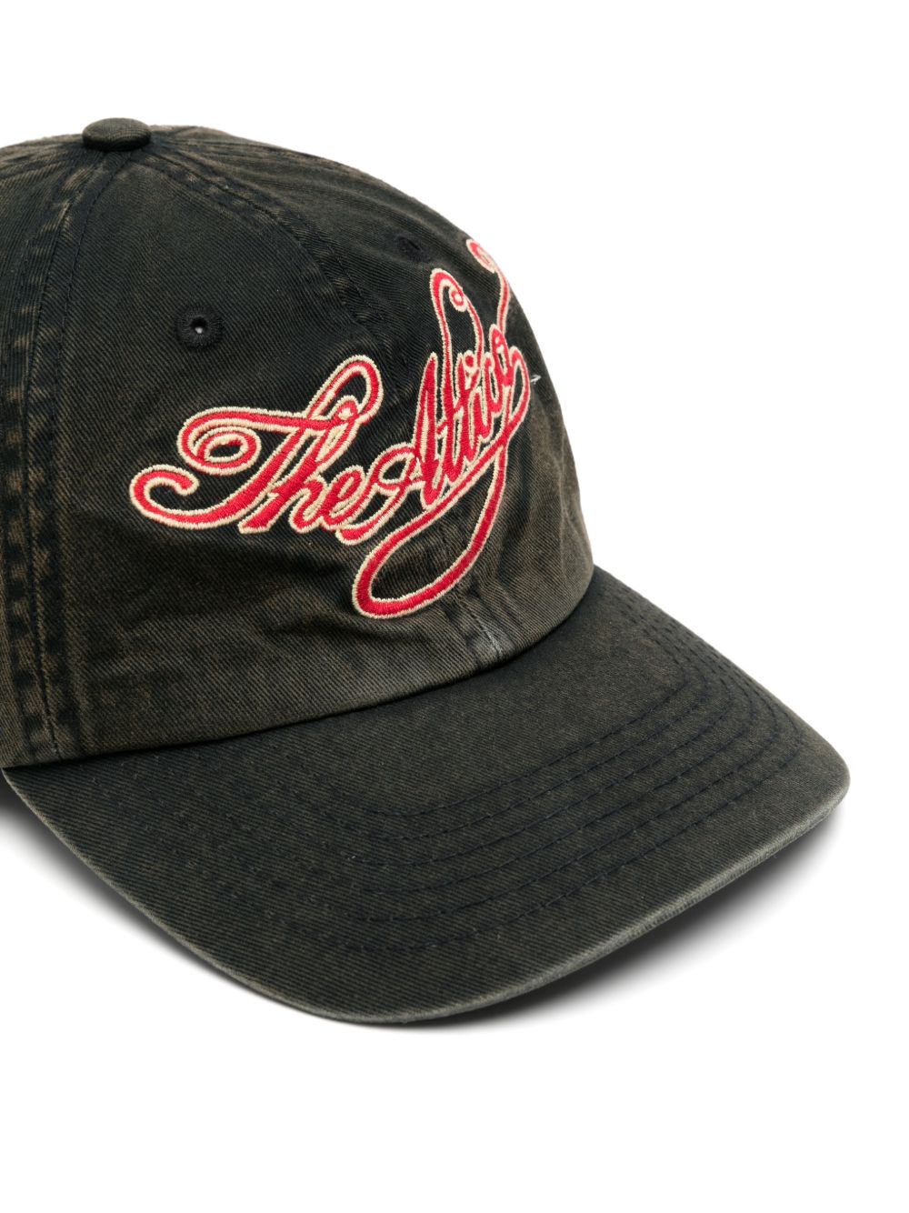 The Attico Logo-Embroidered Baseball Cap — Black, view 2