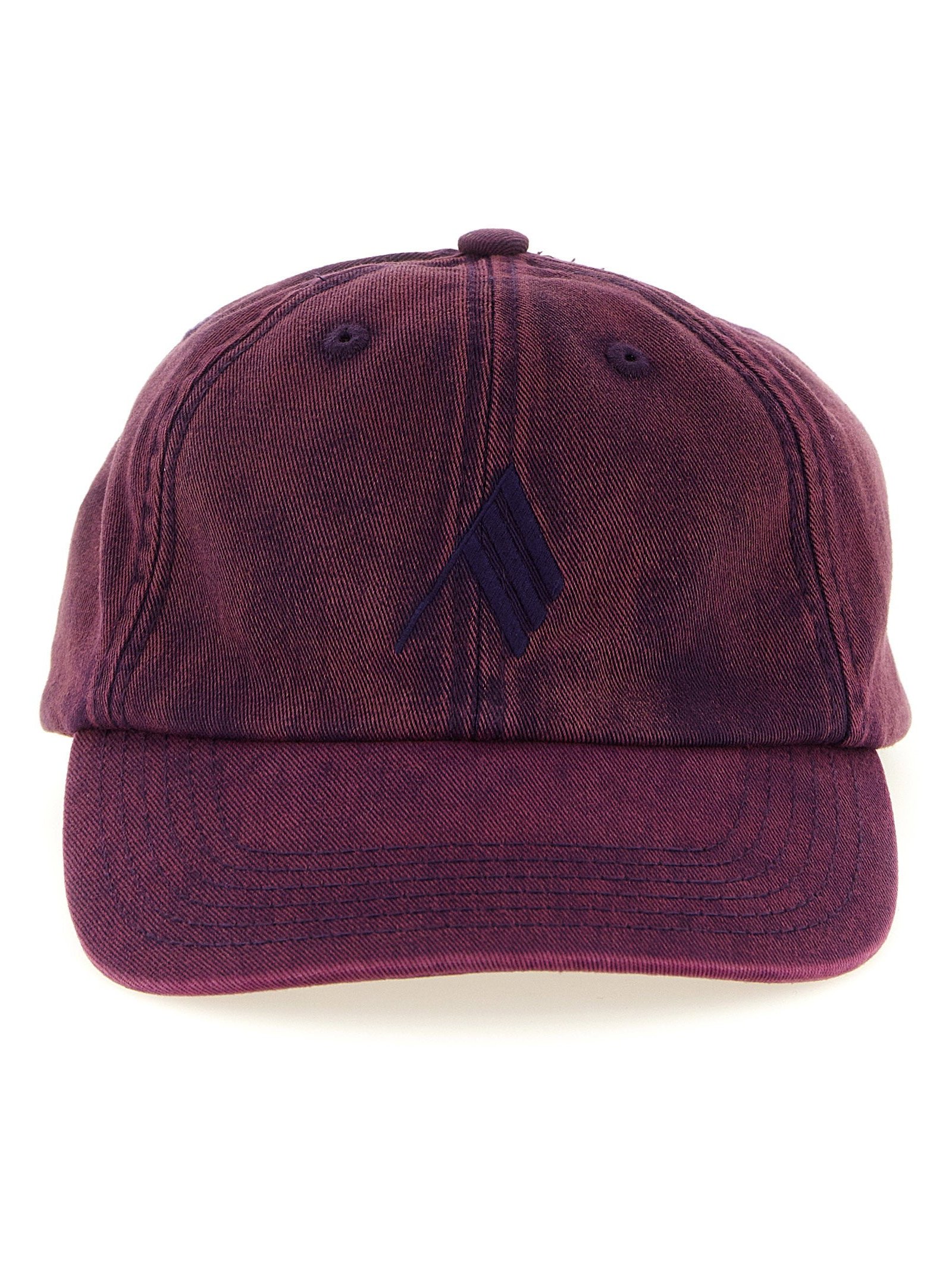 The Attico Logo-Embroidered Canvas Baseball Cap — Burgundy by The Attico