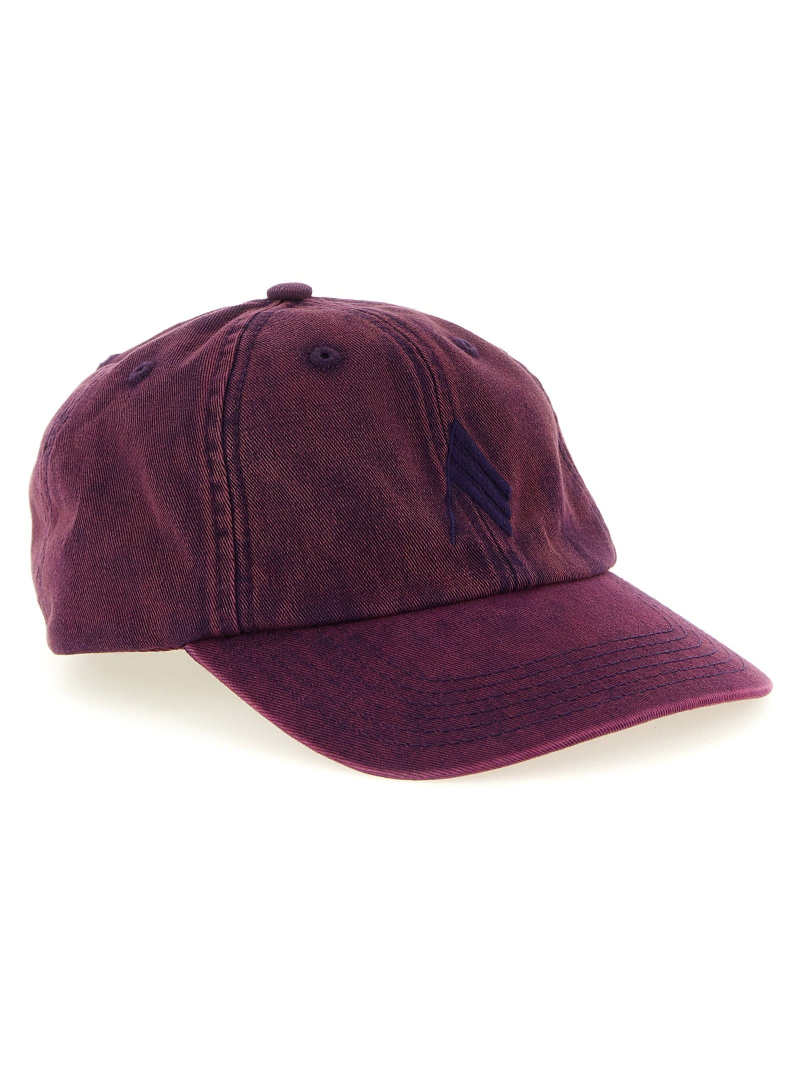 The Attico Logo-Embroidered Canvas Baseball Cap — Burgundy, view 2