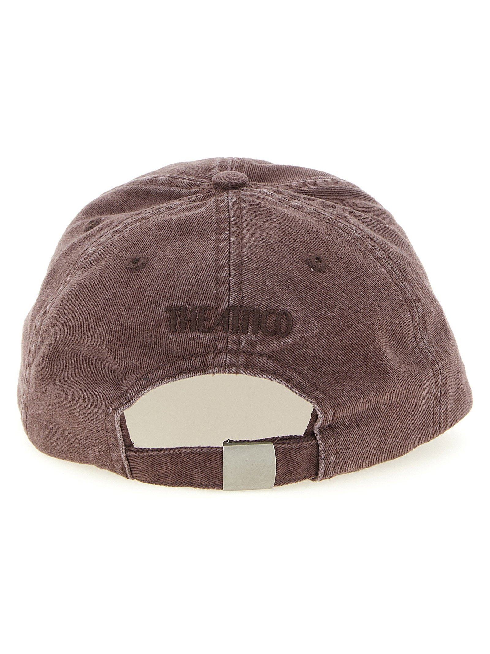 The Attico Tone-on-Tone Logo Canvas Baseball Cap — taupe, view 3