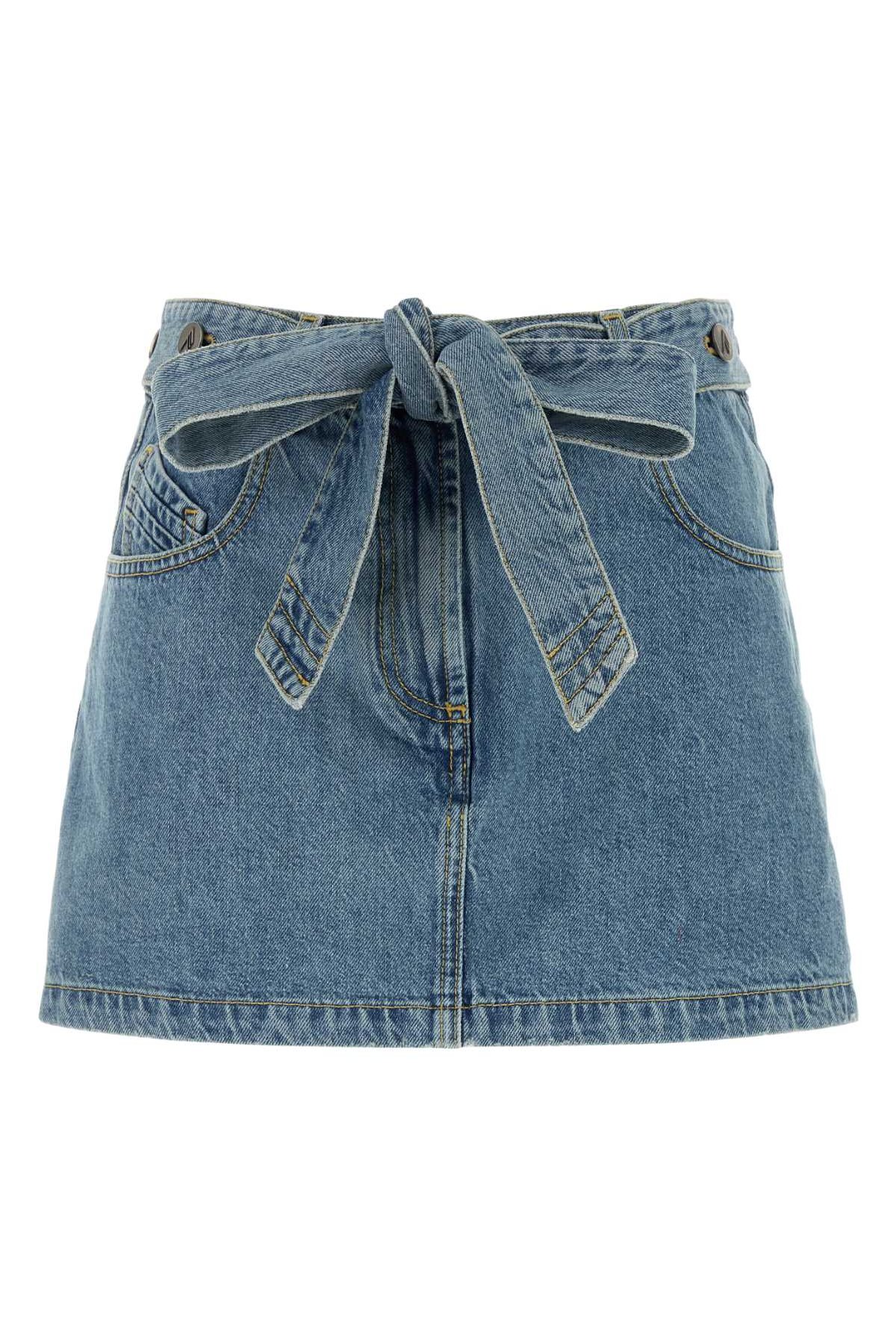 The Attico Denim Skirt — Blue by The Attico