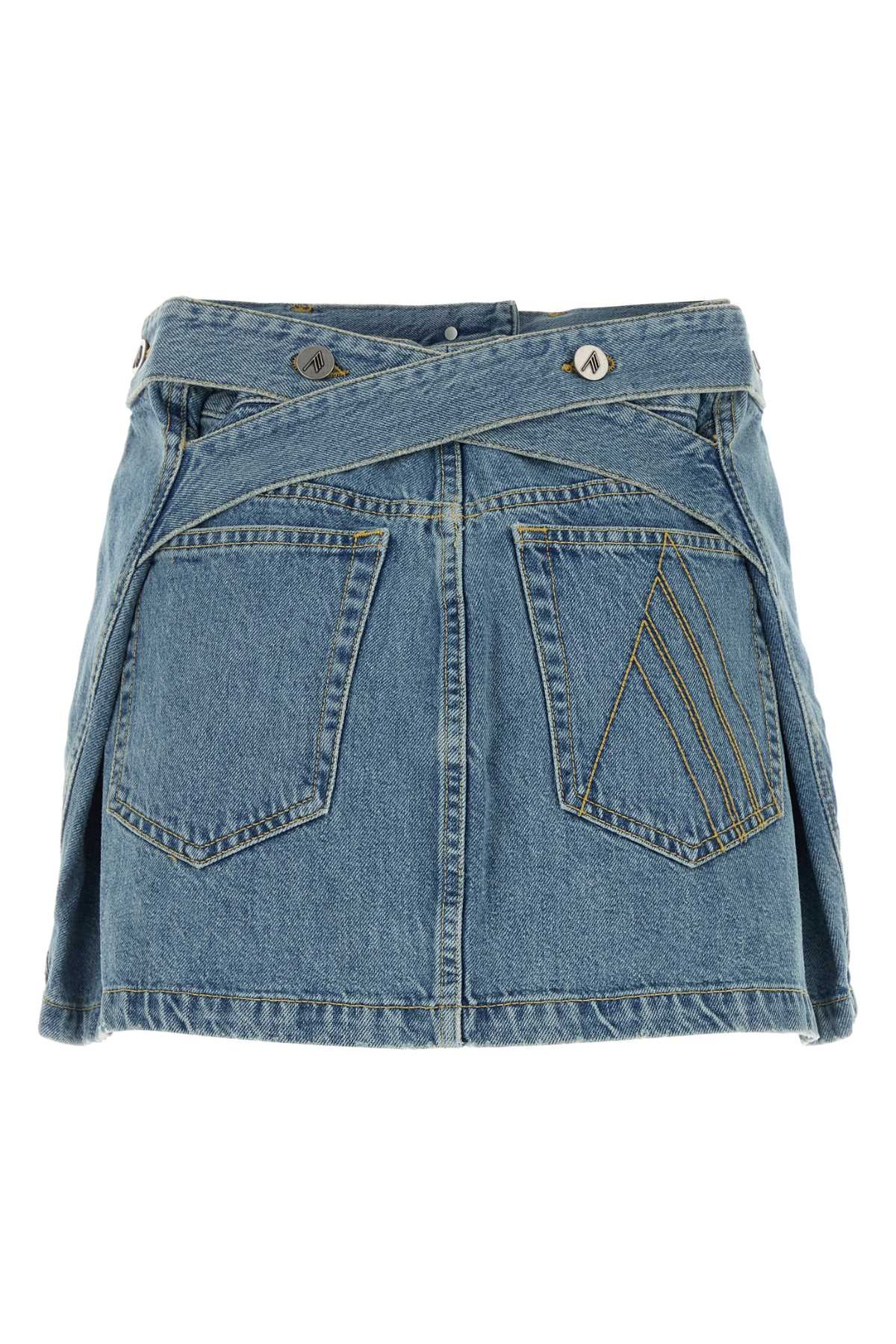 The Attico Denim Skirt — Blue, view 2