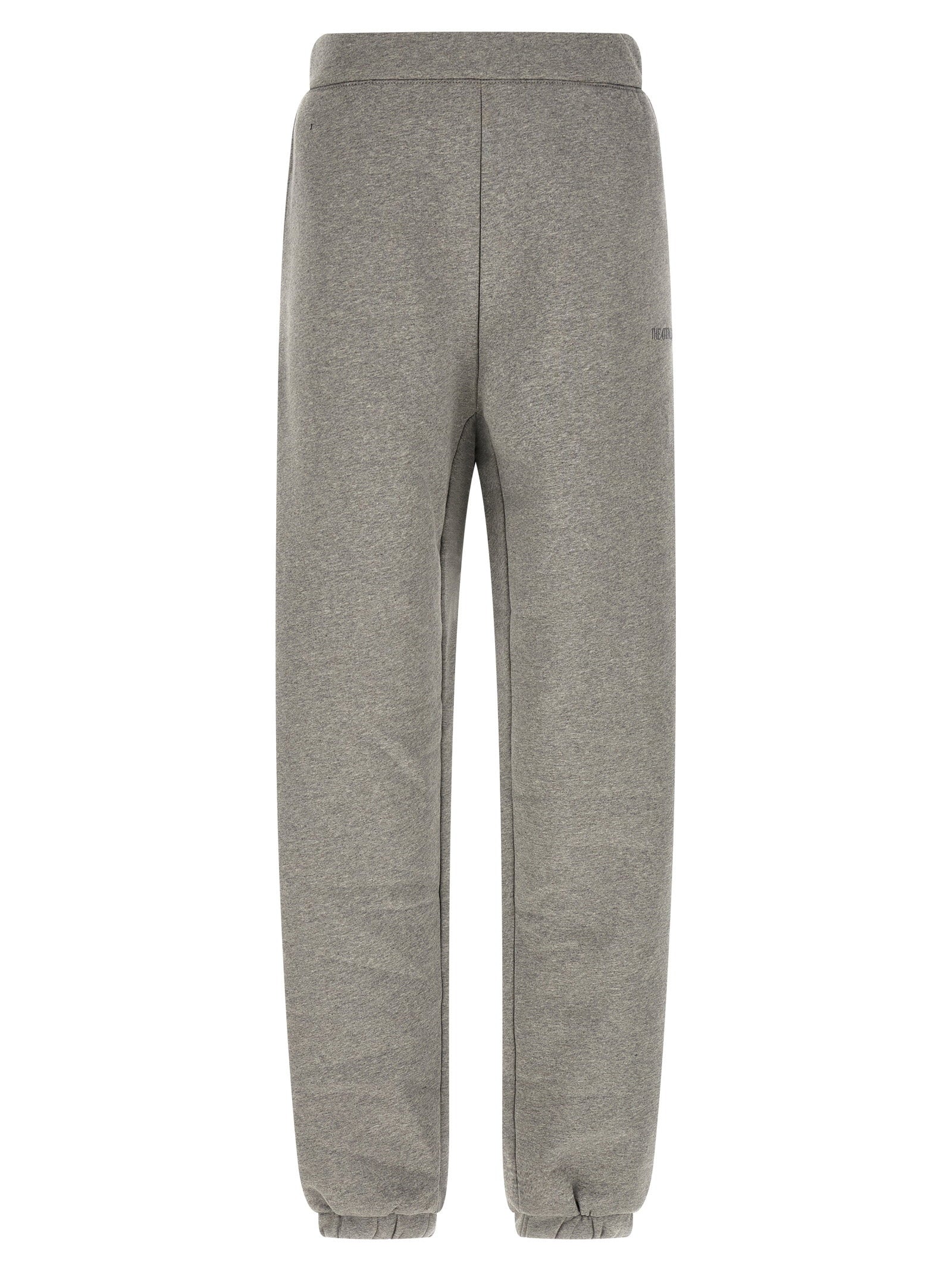 The Attico Logo-Embroidered Fleece Cotton Joggers — grey by The Attico