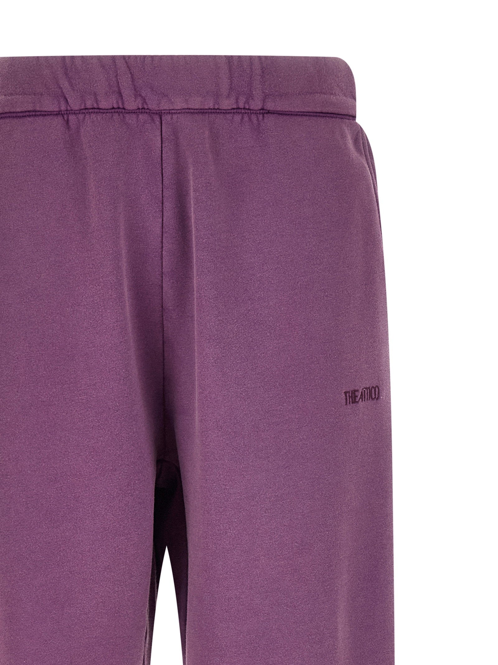 The Attico Logo Embroidery Fleece Joggers — Purple, view 3