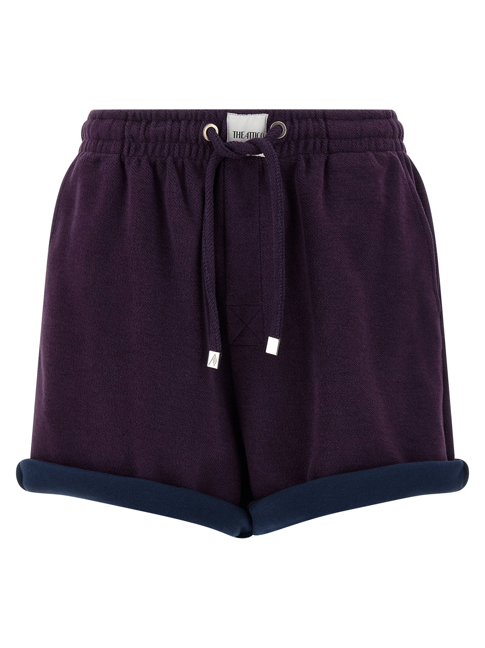 The Attico Double-Fleece Shorts — Purple by The Attico