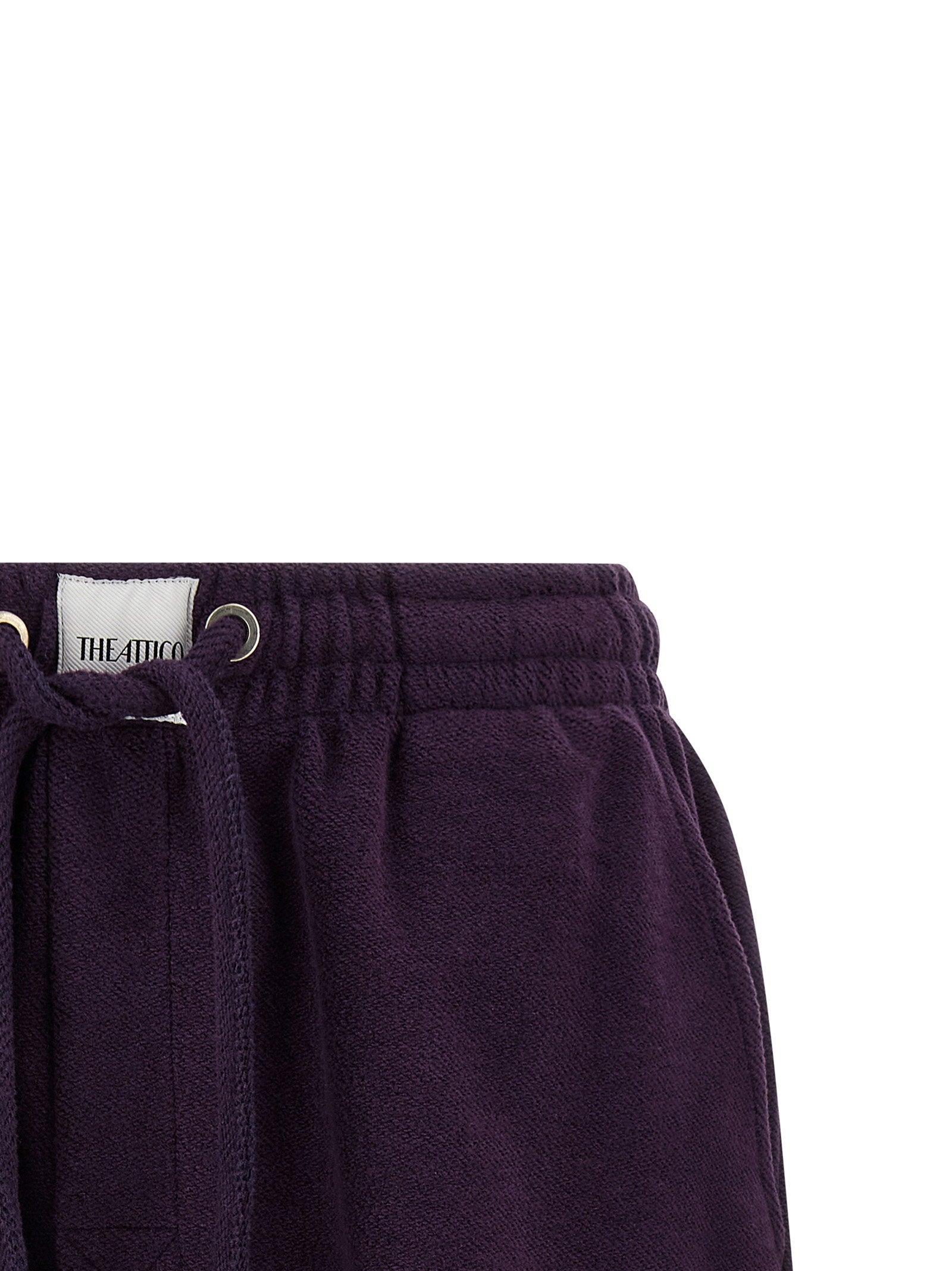 The Attico Double-Fleece Shorts — Purple, view 3
