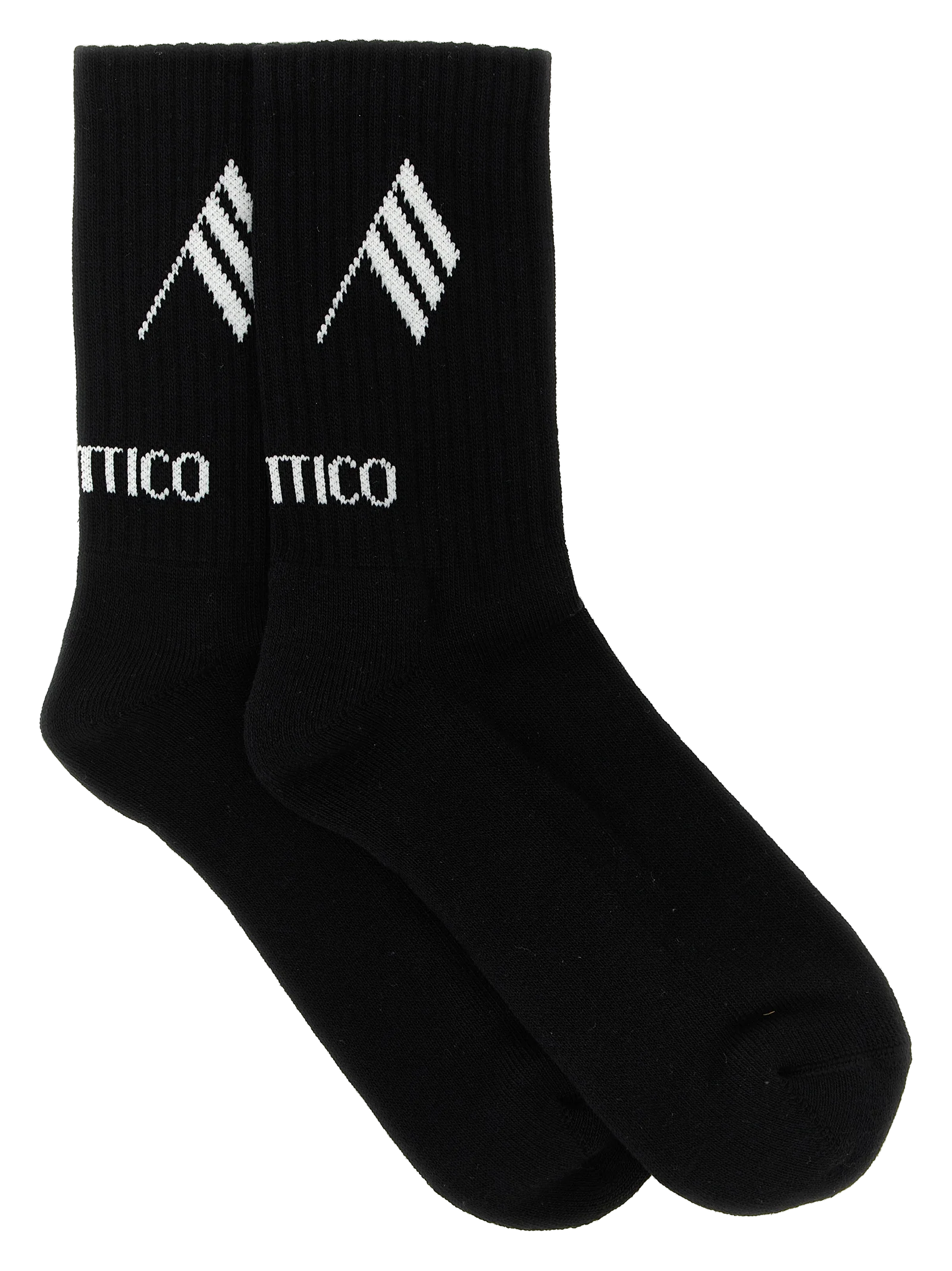 The Attico Logo-Embroidered Cotton-Blend Socks — Black by The Attico