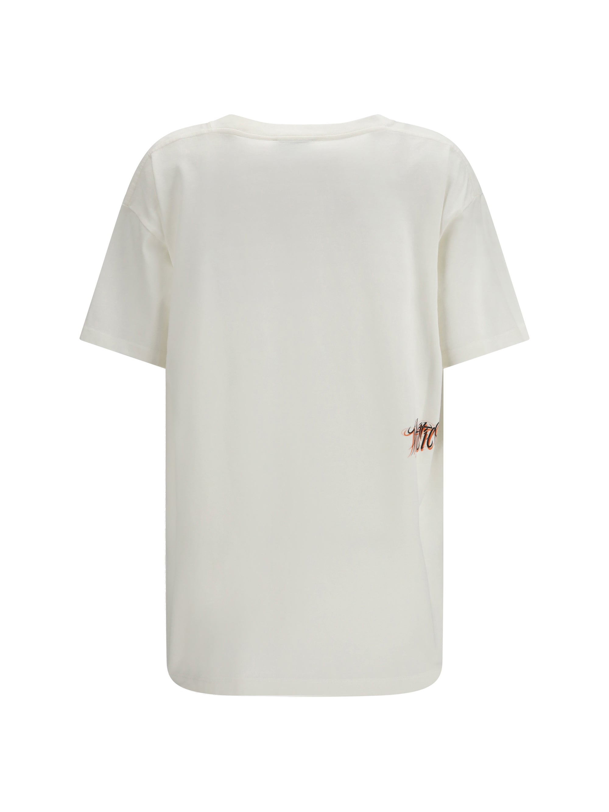 The Attico Graphic Logo Cotton T-Shirt — White, view 3