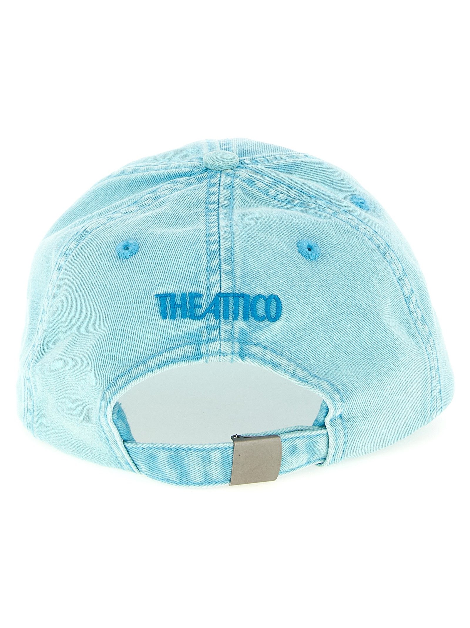 The Attico TH326205BM Logo-Embroidered Cotton Baseball Cap — Blue, view 3