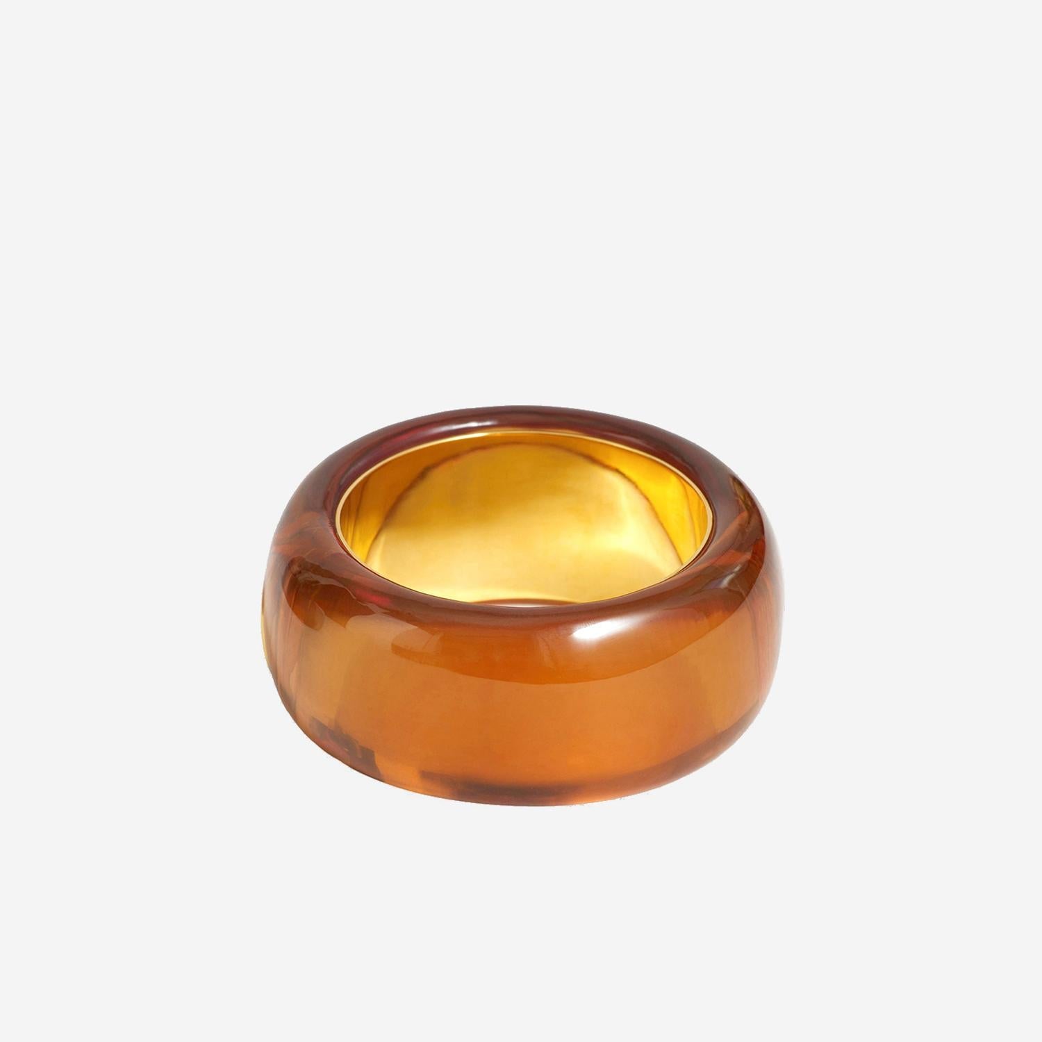 The Frankie Shop Resin and Brass Bracelet — Amber by The Frankie Shop