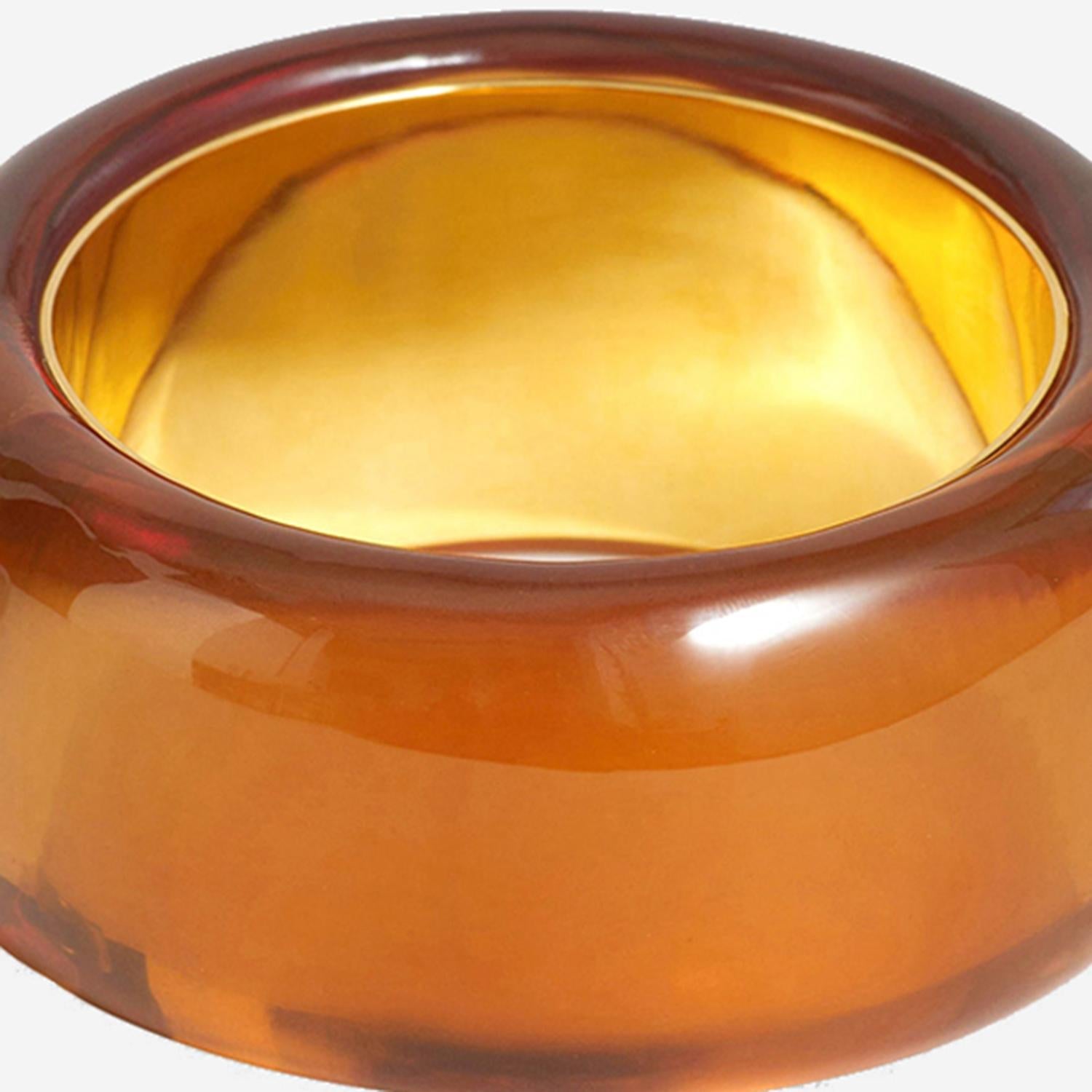The Frankie Shop Resin and Brass Bracelet — Amber, view 2