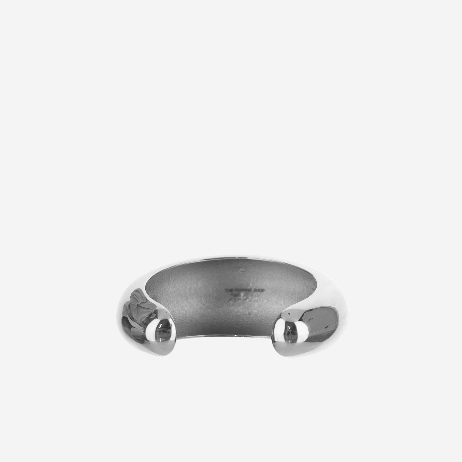 The Frankie Shop Polished Rigid Brass Bracelet — Silver, view 3