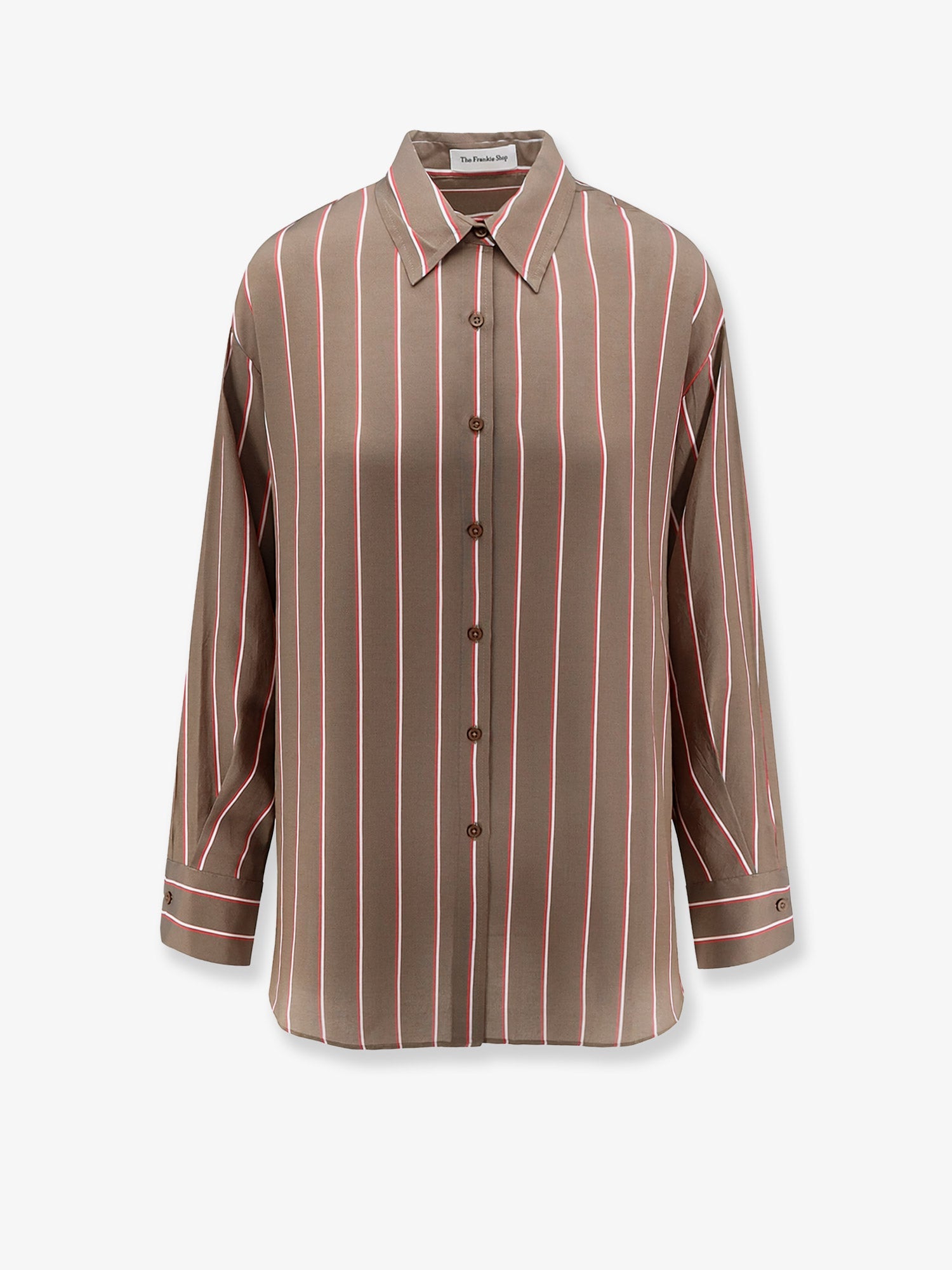 The Frankie Shop Peri Fluid Shirt — Brown by The Frankie Shop