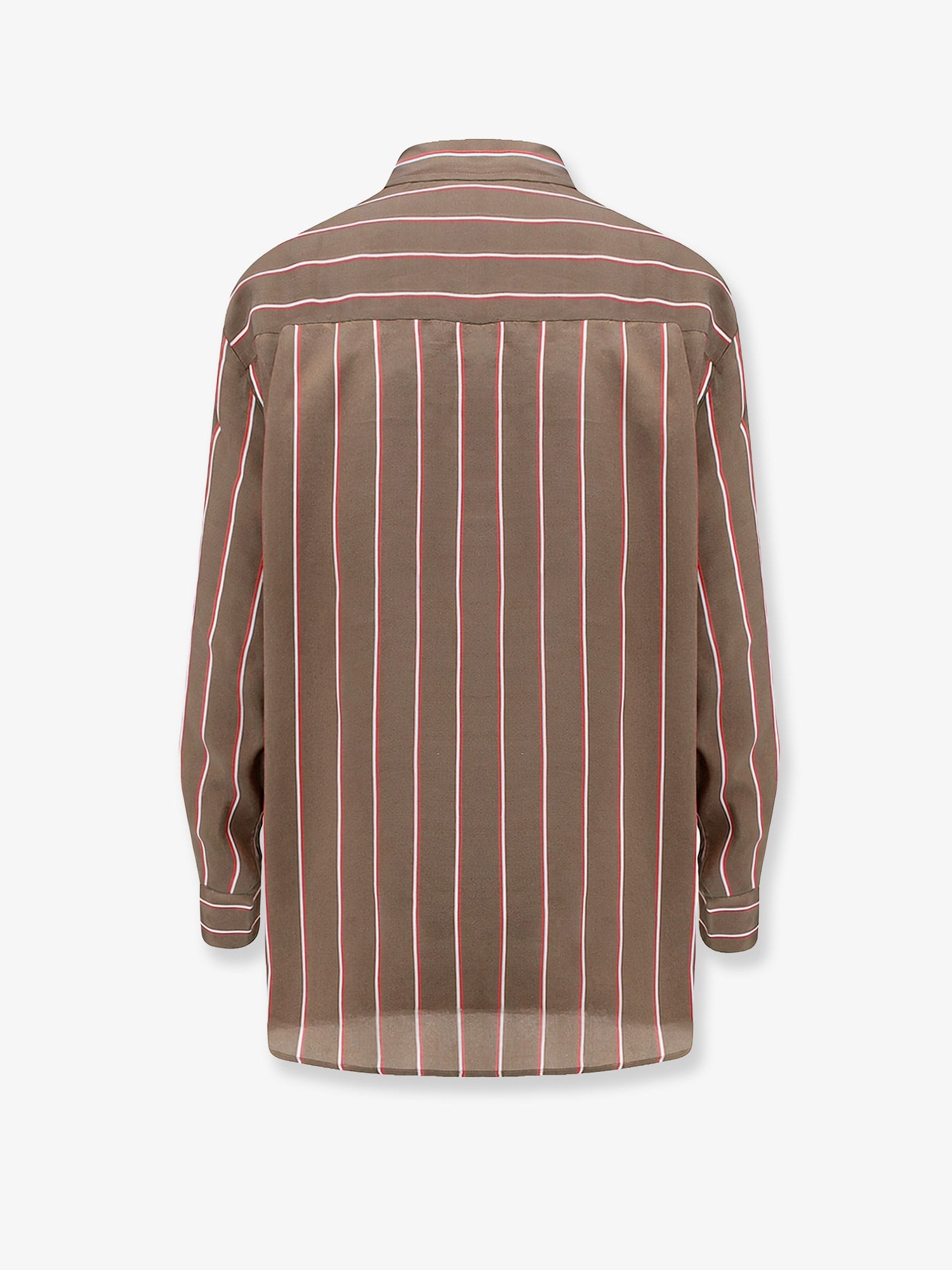 The Frankie Shop Peri Fluid Shirt — Brown, view 4