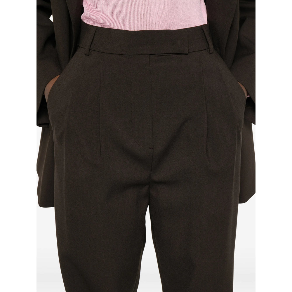 The Frankie Shop Suit Trousers — Brown, view 5