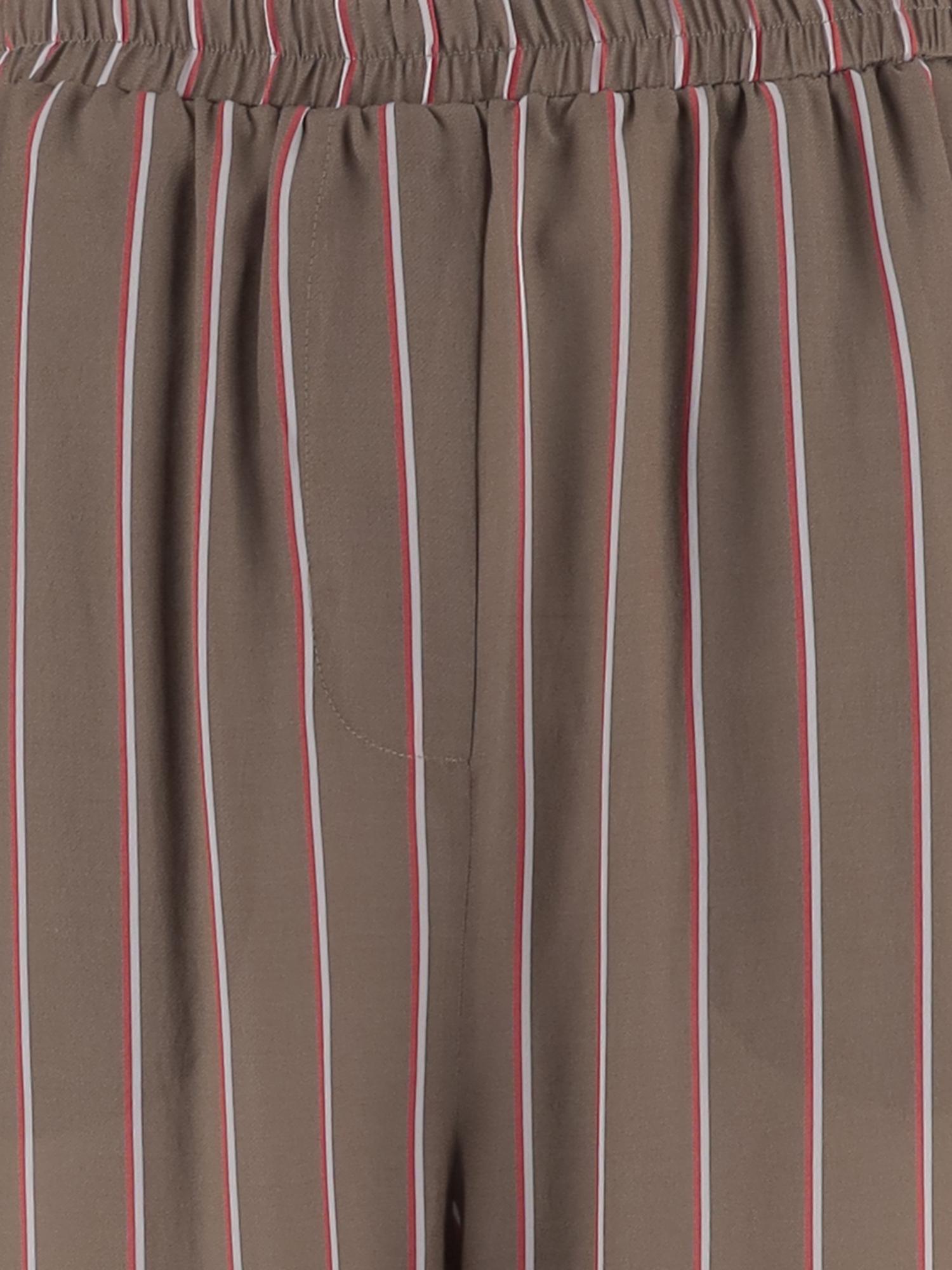 The Frankie Shop Viscose-Silk Striped Trousers — Brown by The Frankie Shop