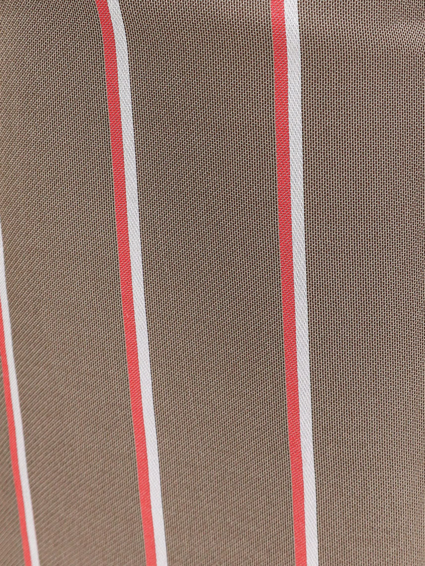 The Frankie Shop Viscose-Silk Striped Trousers — Brown, view 5
