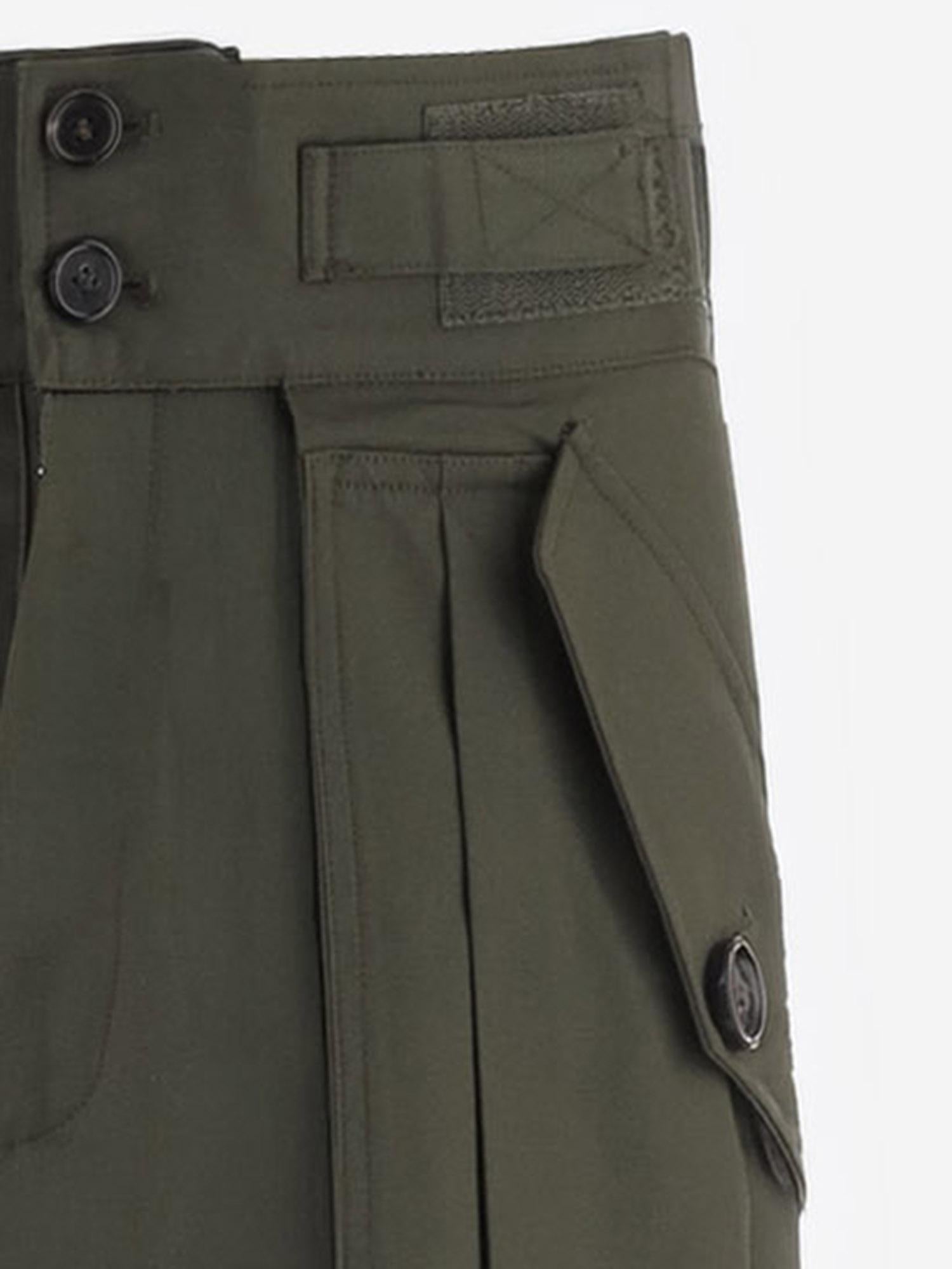 The Frankie Shop Cotton Trousers — Green, view 2