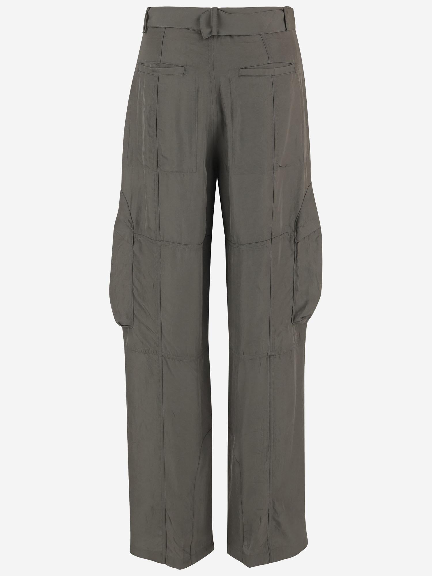 The Frankie Shop Multipocket Acetate Trousers — Khaki by The Frankie Shop
