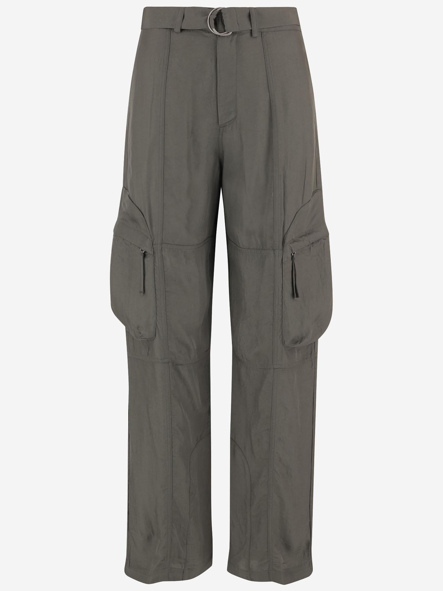 The Frankie Shop Multipocket Acetate Trousers — Khaki, view 2