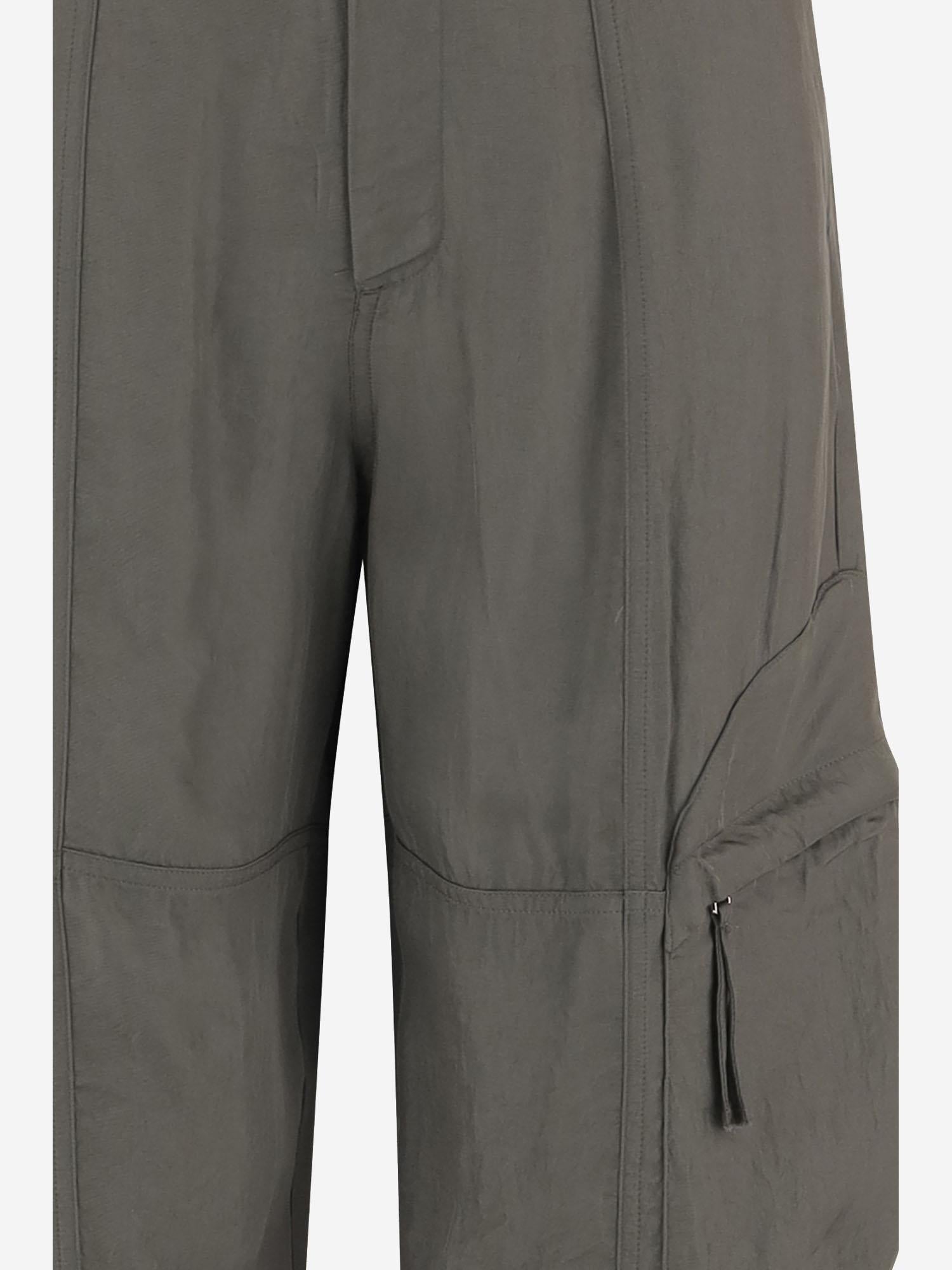The Frankie Shop Multipocket Acetate Trousers — Khaki, view 3