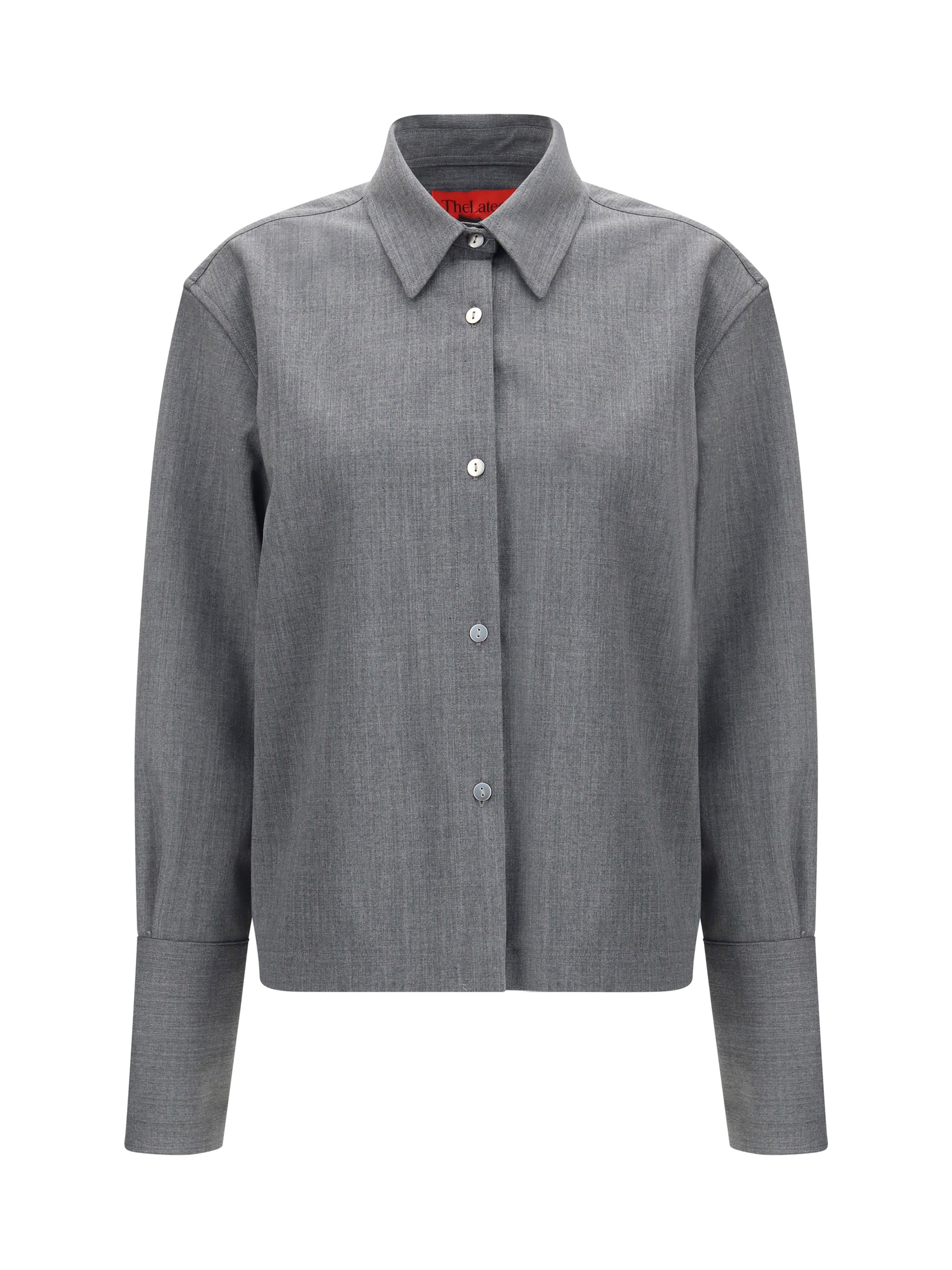 The Latest Wool-Blend Long-Sleeve Shirt — Gray by The Latest