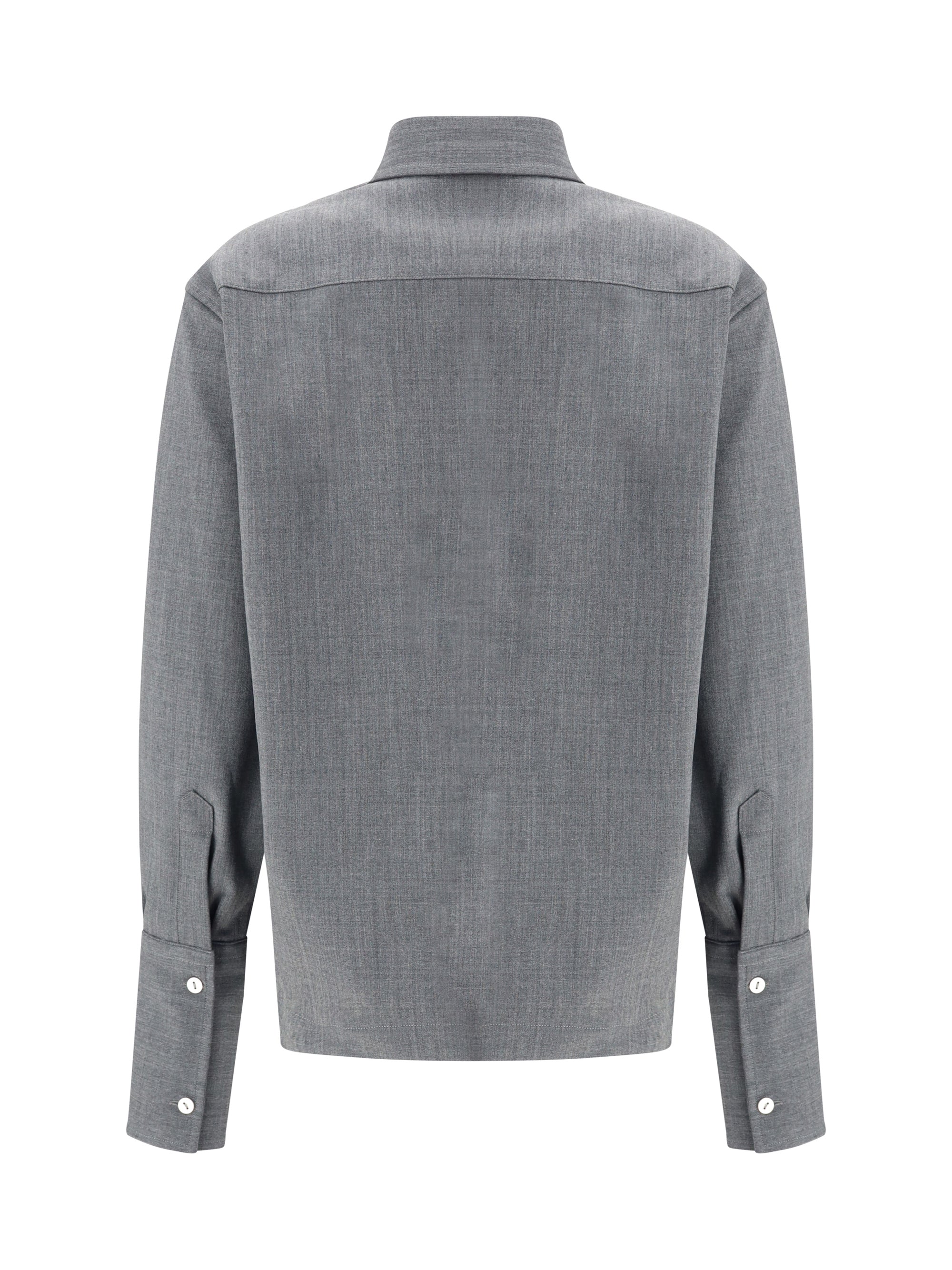The Latest Wool-Blend Long-Sleeve Shirt — Gray, view 2