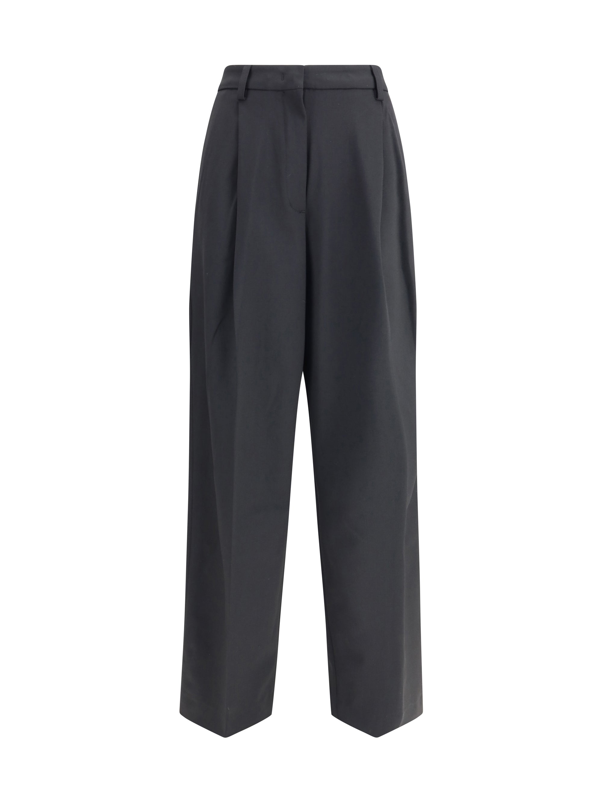 The Latest Pleated Wool-Blend Trousers — Black by The Latest