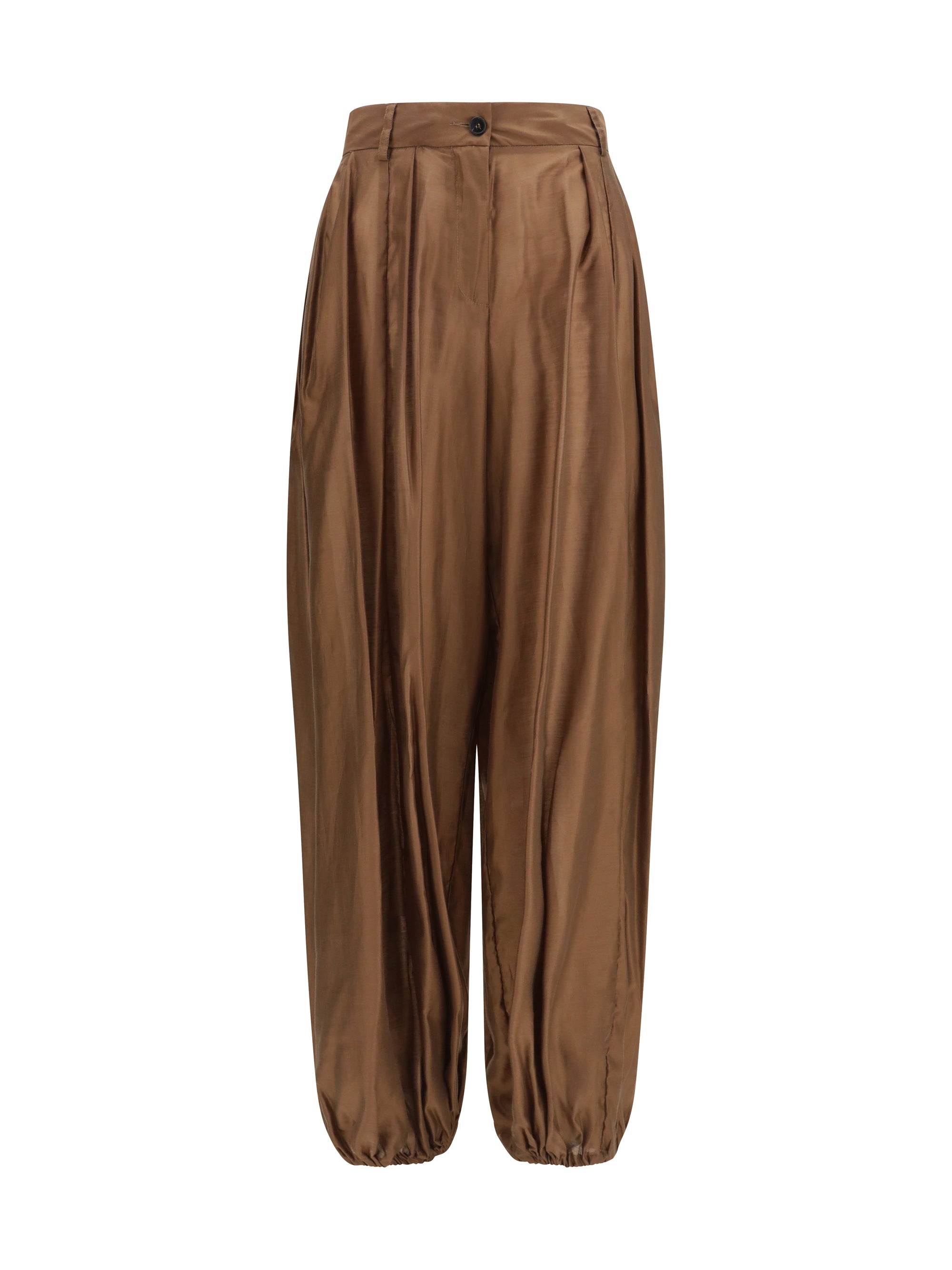 The Latest Lightweight Muslin Balloon Trousers — Brown by The Latest