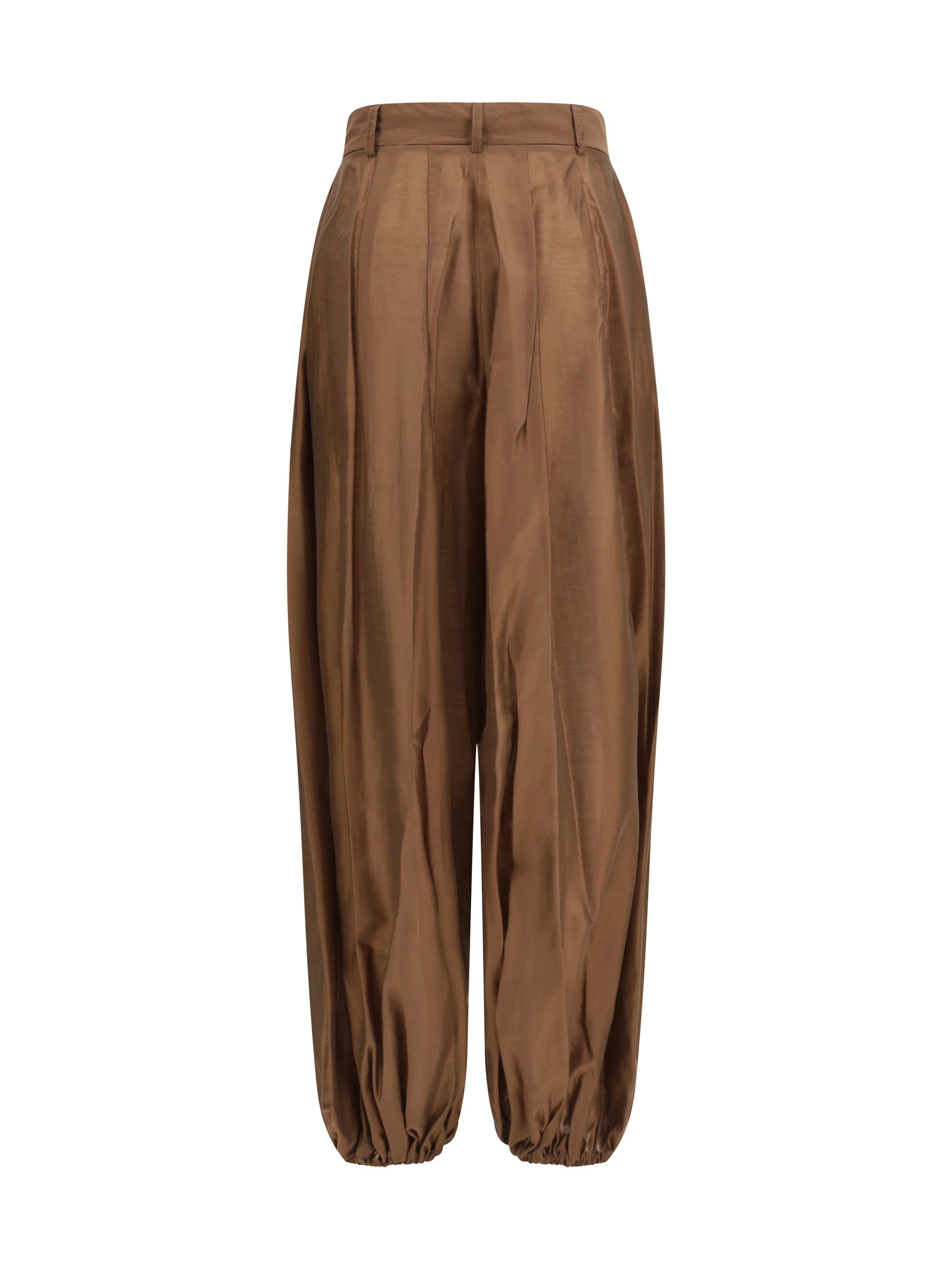 The Latest Lightweight Muslin Balloon Trousers — Brown, view 2