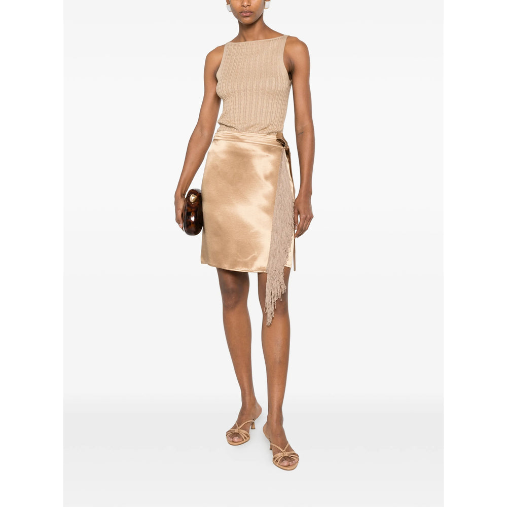 The Nina Studio Maya Pareo Skirt — Beige, view 2