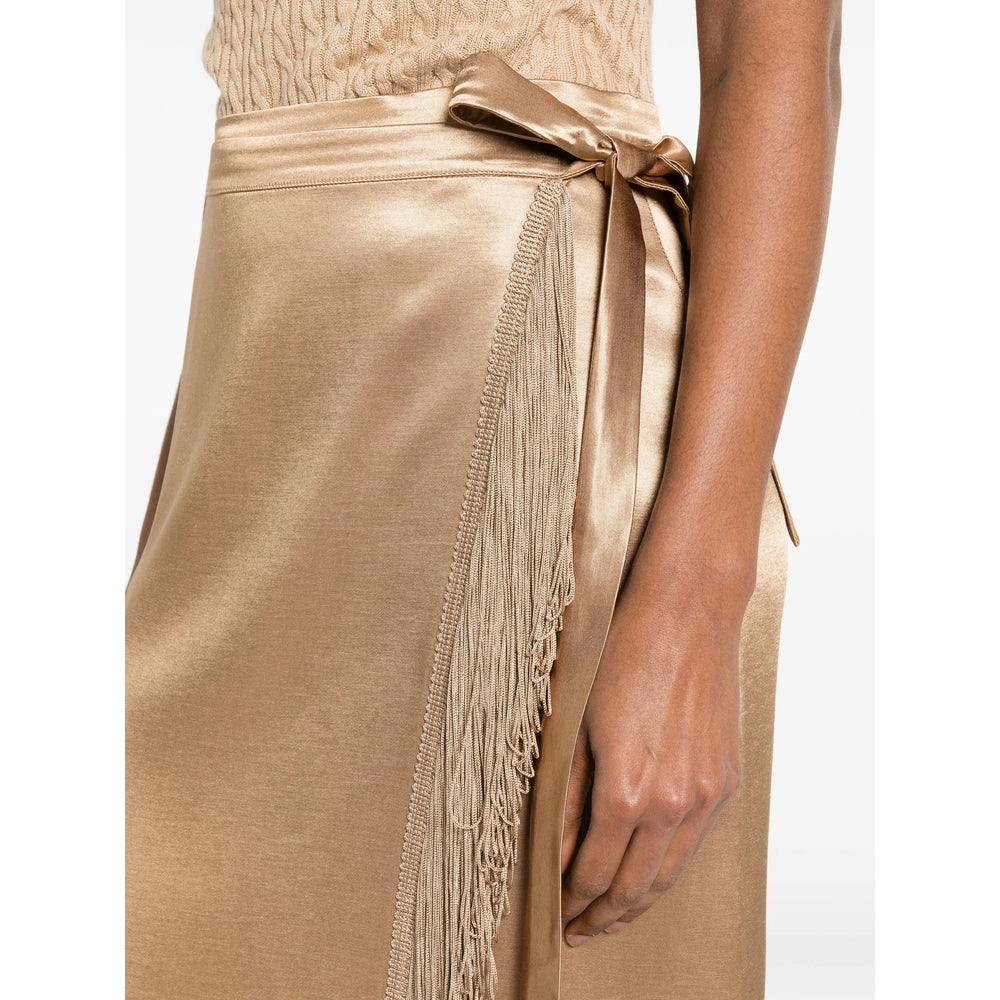 The Nina Studio Maya Pareo Skirt — Beige, view 3