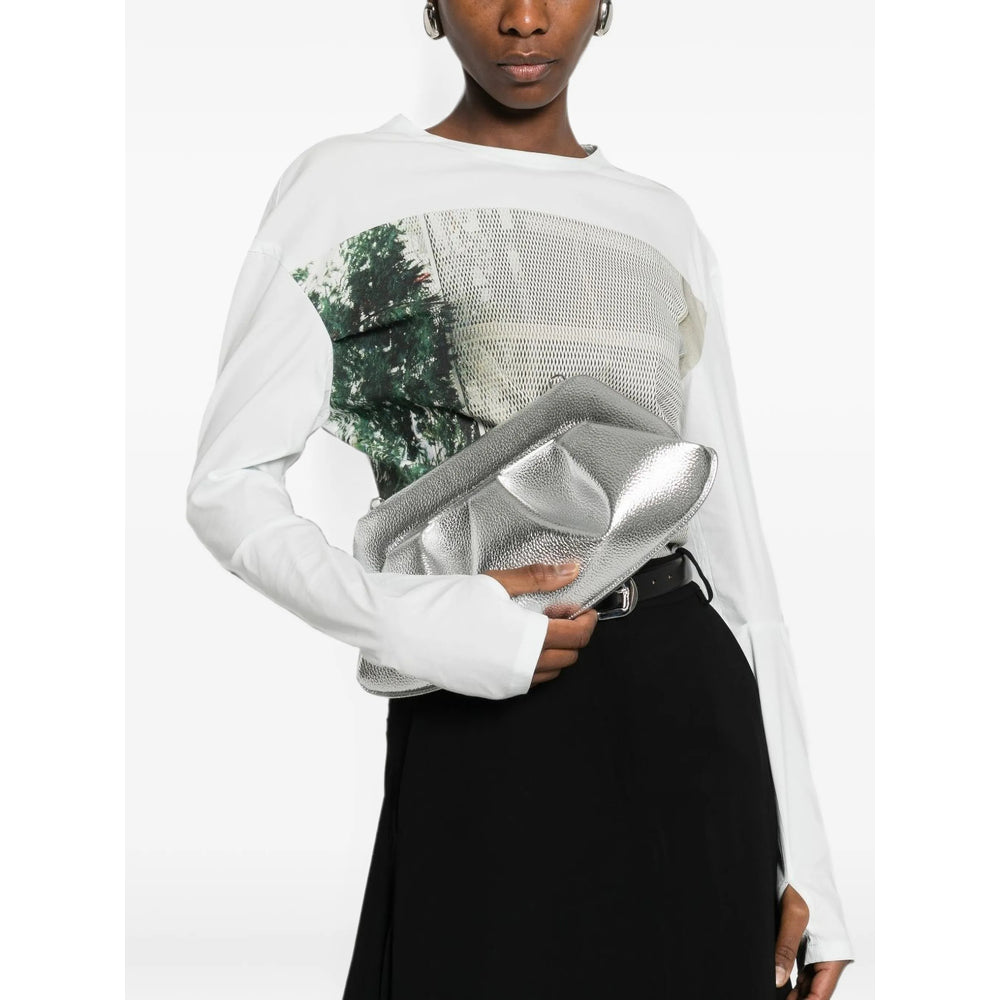 Themoirè Robl Clutch — Silver, view 5