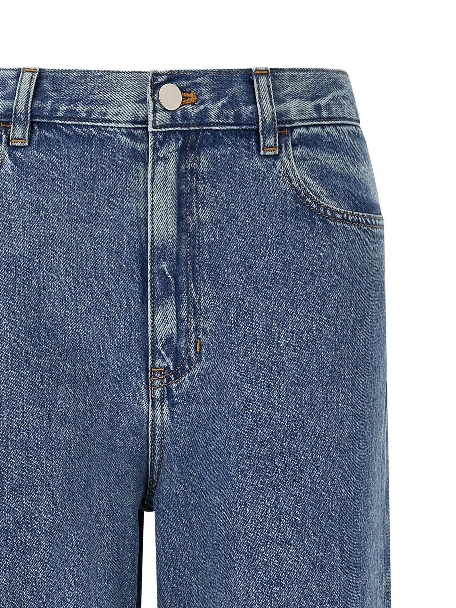 Theory High-Waisted Wide-Leg Jeans — Blue, view 3
