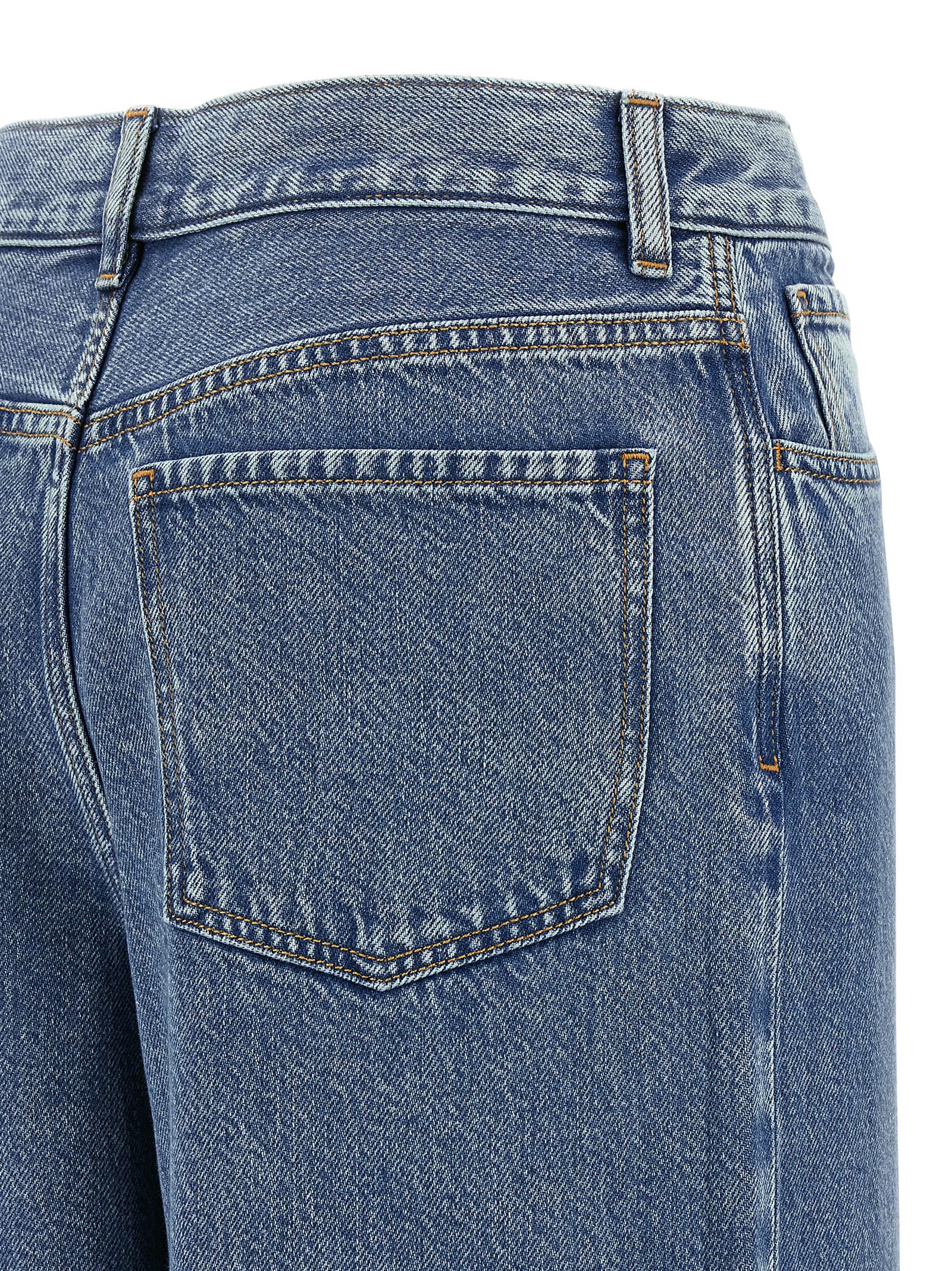 Theory High-Waisted Wide-Leg Jeans — Blue, view 4