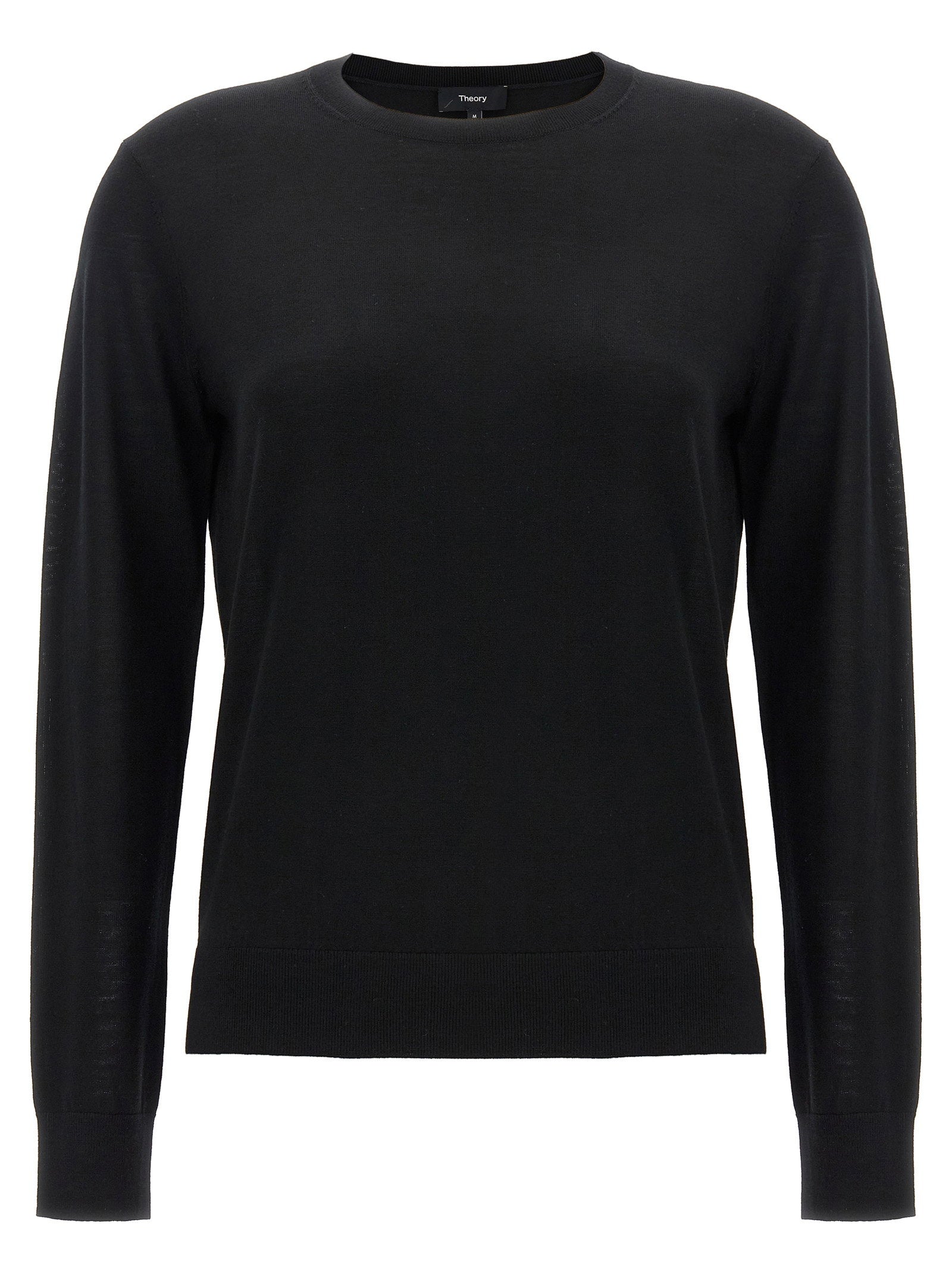 Theory Wool Crewneck Sweater — Black by Theory