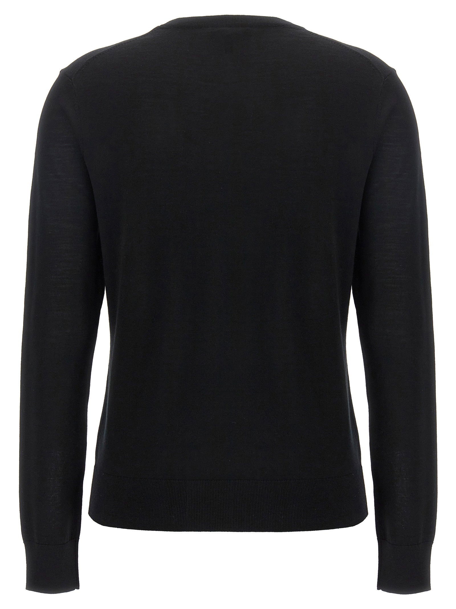 Theory Wool Crewneck Sweater — Black, view 2