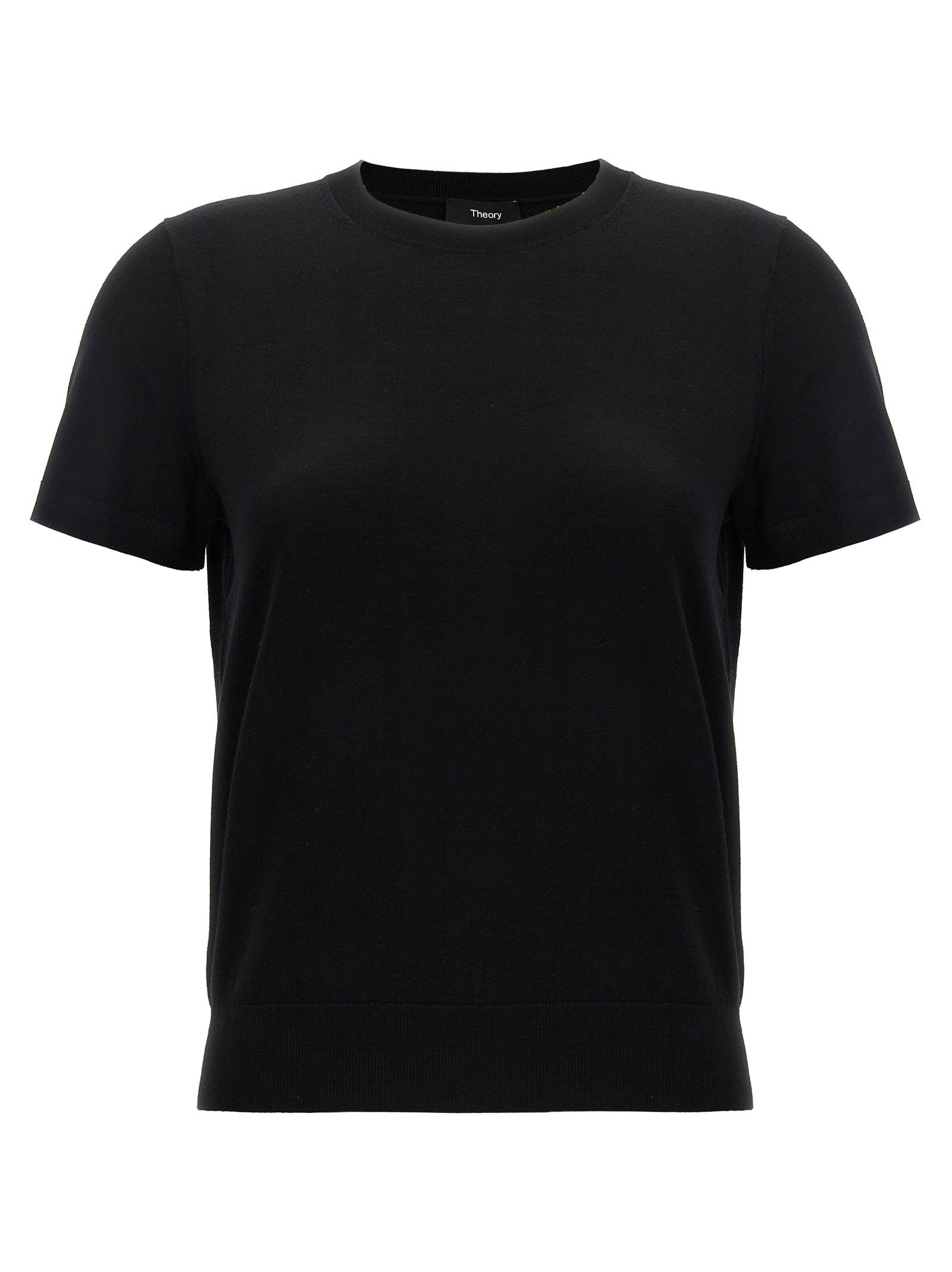 Theory Merino Wool Crewneck Sweater — Black by Theory