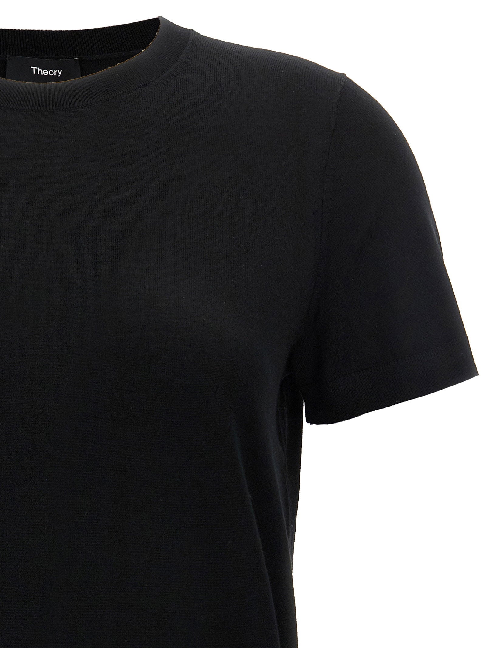Theory Merino Wool Crewneck Sweater — Black, view 3