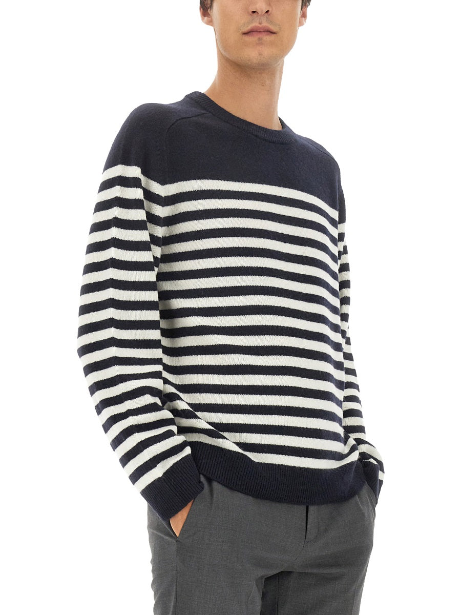 Theory Multicolor Striped Wool-Cashmere Sweater — Multicolor, view 2