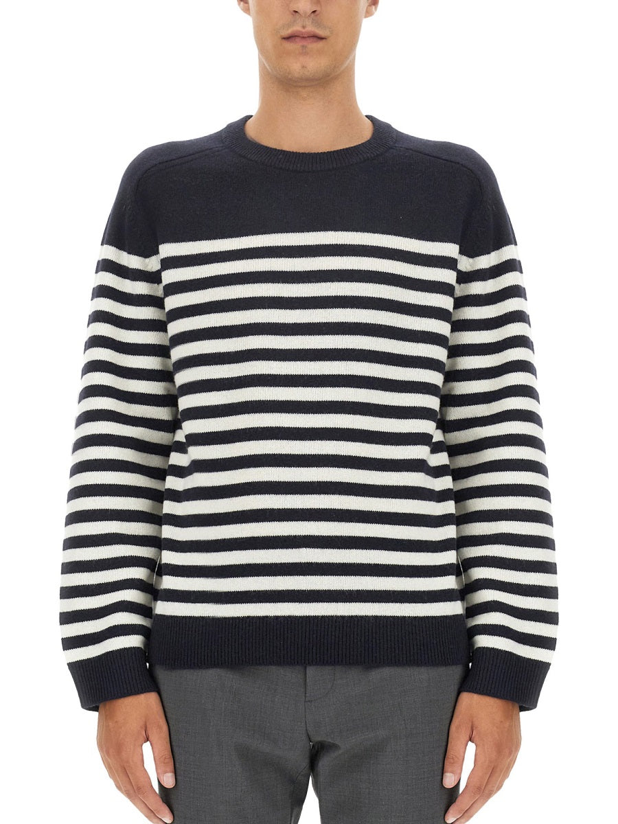 Theory Multicolor Striped Wool-Cashmere Sweater — Multicolor, view 4