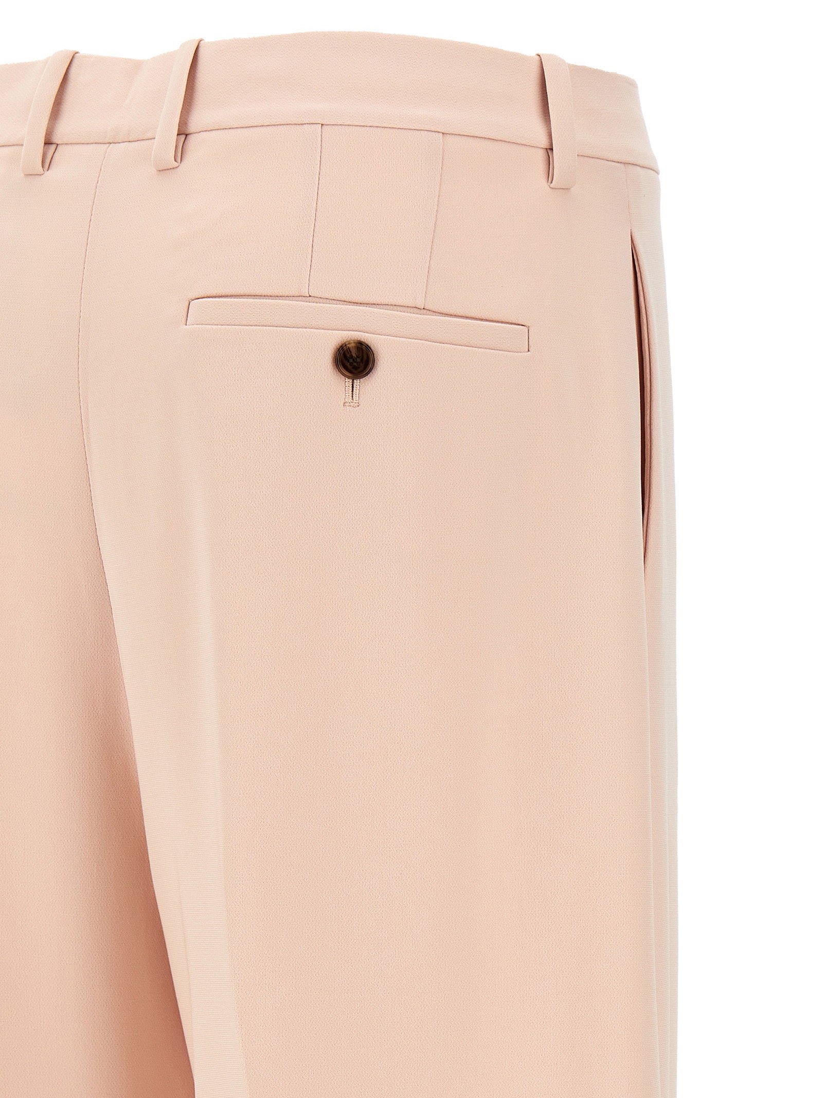 Theory High-Waist Straight-Leg Trousers — Beige, view 4