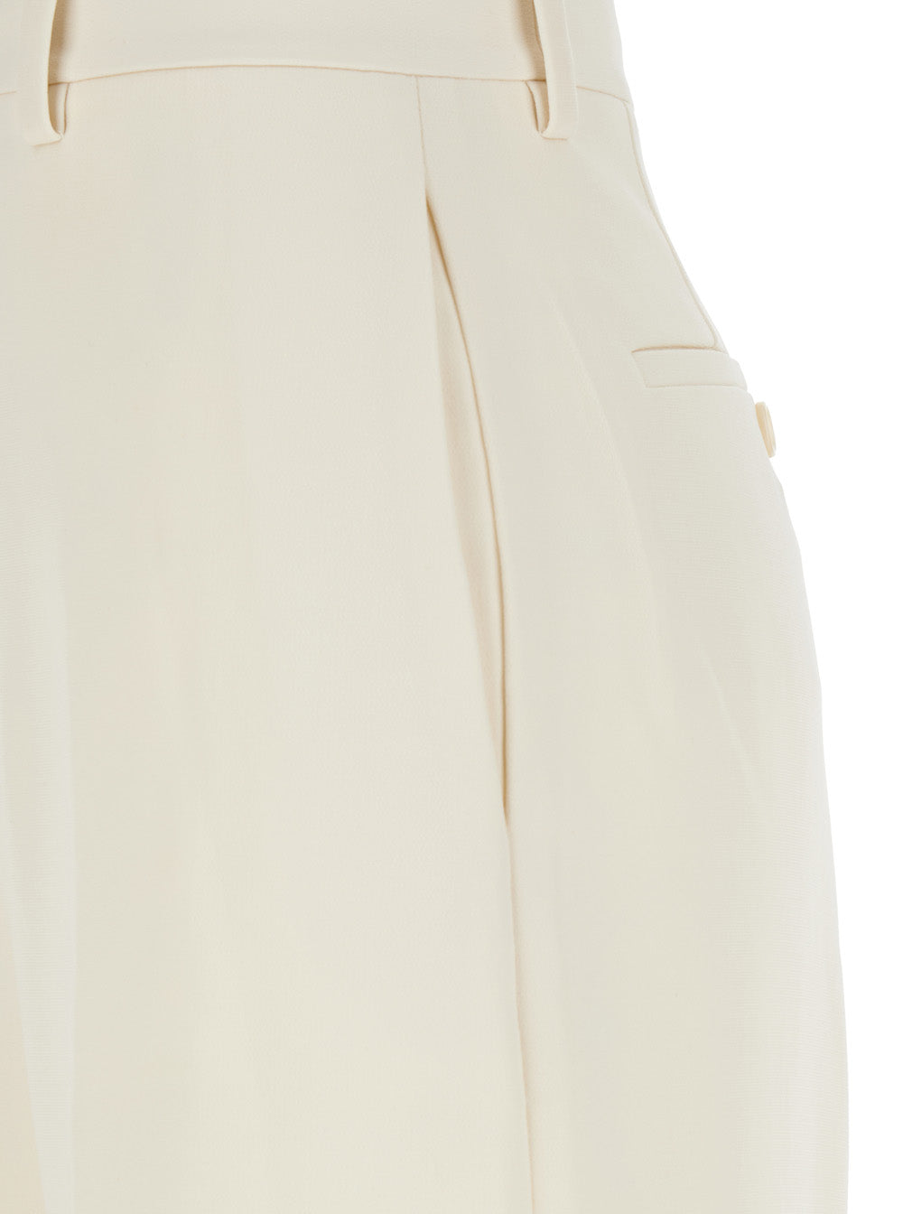 Theory High-Waist Tech Fabric Trousers — White, view 3