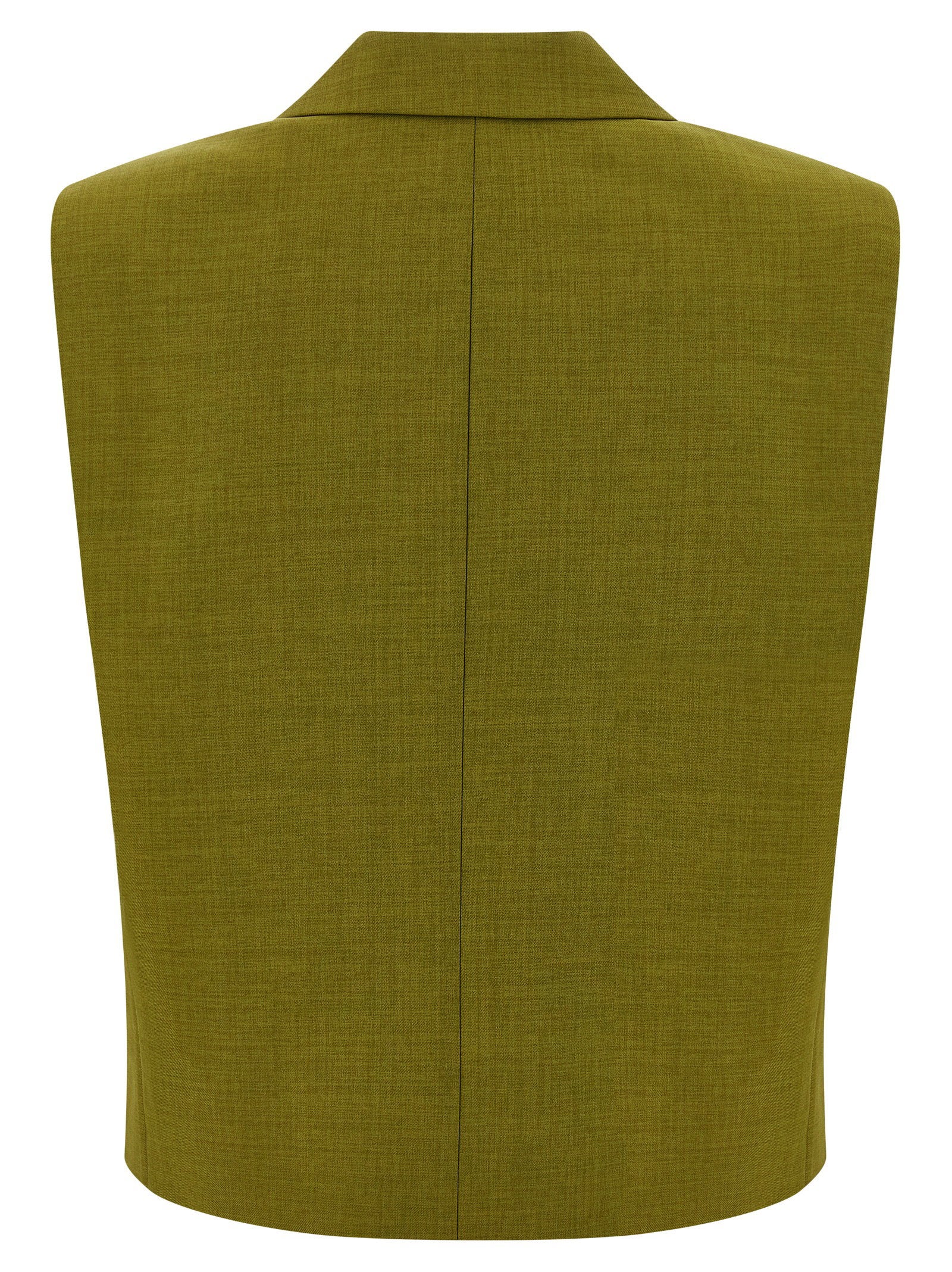 Theory Double-Breasted City Twill Vest — Olive, view 2
