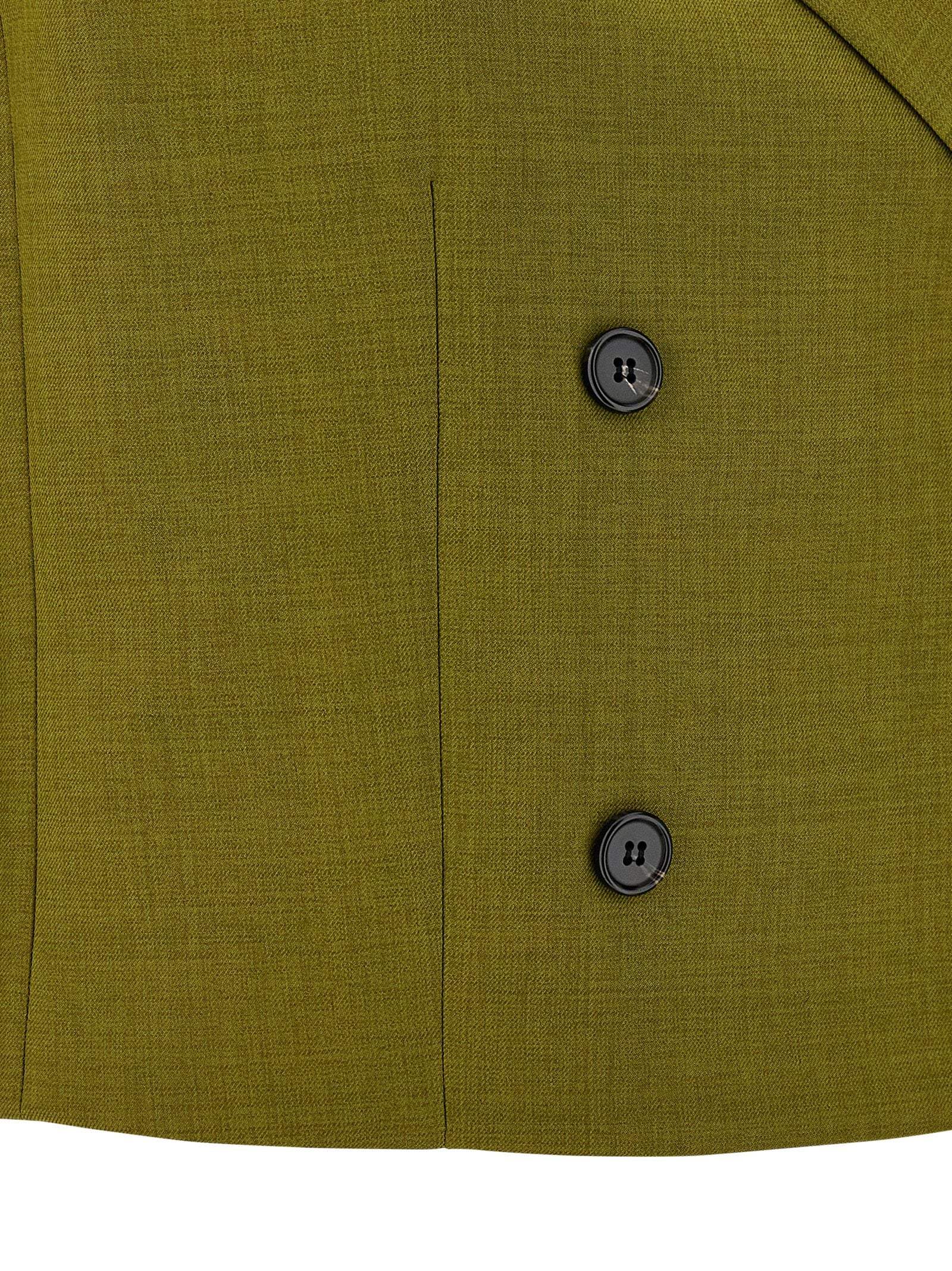 Theory Double-Breasted City Twill Vest — Olive, view 4