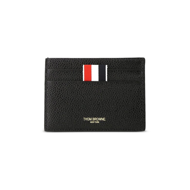 Thom Browne Grained Leather Card Case — Black by Thom Browne