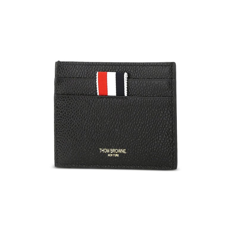 Thom Browne Grained Leather Card Case — Black, view 2